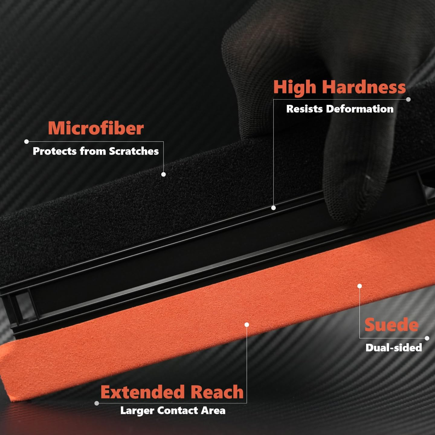 Vehicle Vinyl Wrap Kit, Window Tint, Wallpaper Scraper, Rubber Squeegee, Spray Bottle, Gloves, Auto Edge Trimmer Bulk, DIY Knife, Cutter, Car Solar Film Installation Tool, Black&Orange, 22In1 image number 2