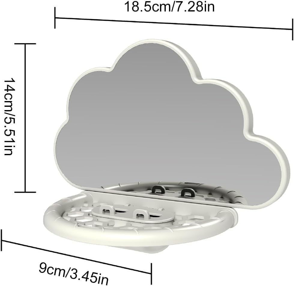 1Pcs Wezxrauo Cloud Mirror Bird Cage Toy with Perch & Hidden Feeder | Parrot Mirror Platforms for Parakeets, Cockatiels | Bird Mirror Toy with Perching Station | Cage Accessories image number 2