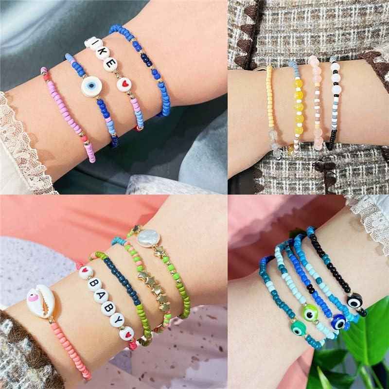 15 Color 4Mm Small Assorted Glass Seed Beads,3Mm Bugle Beads Friendship Bracelet Kit,2Mm Tiny Tube Beads for Jewelry Making(Black Bead) - Black image number 4