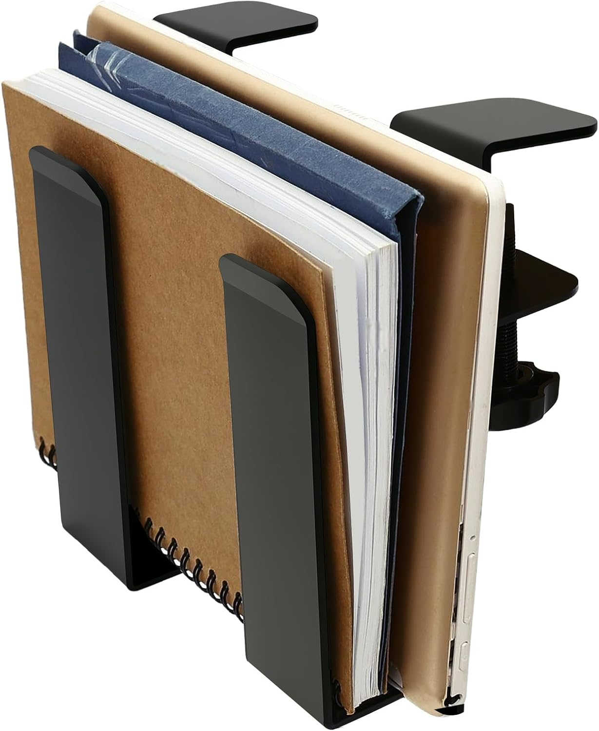 Firm Hanging Desk Side Laptop Mount, Metal Desk Side Storage Organizer, No Punch under Desk Laptop Holder Clamp for Office School Home image number 6