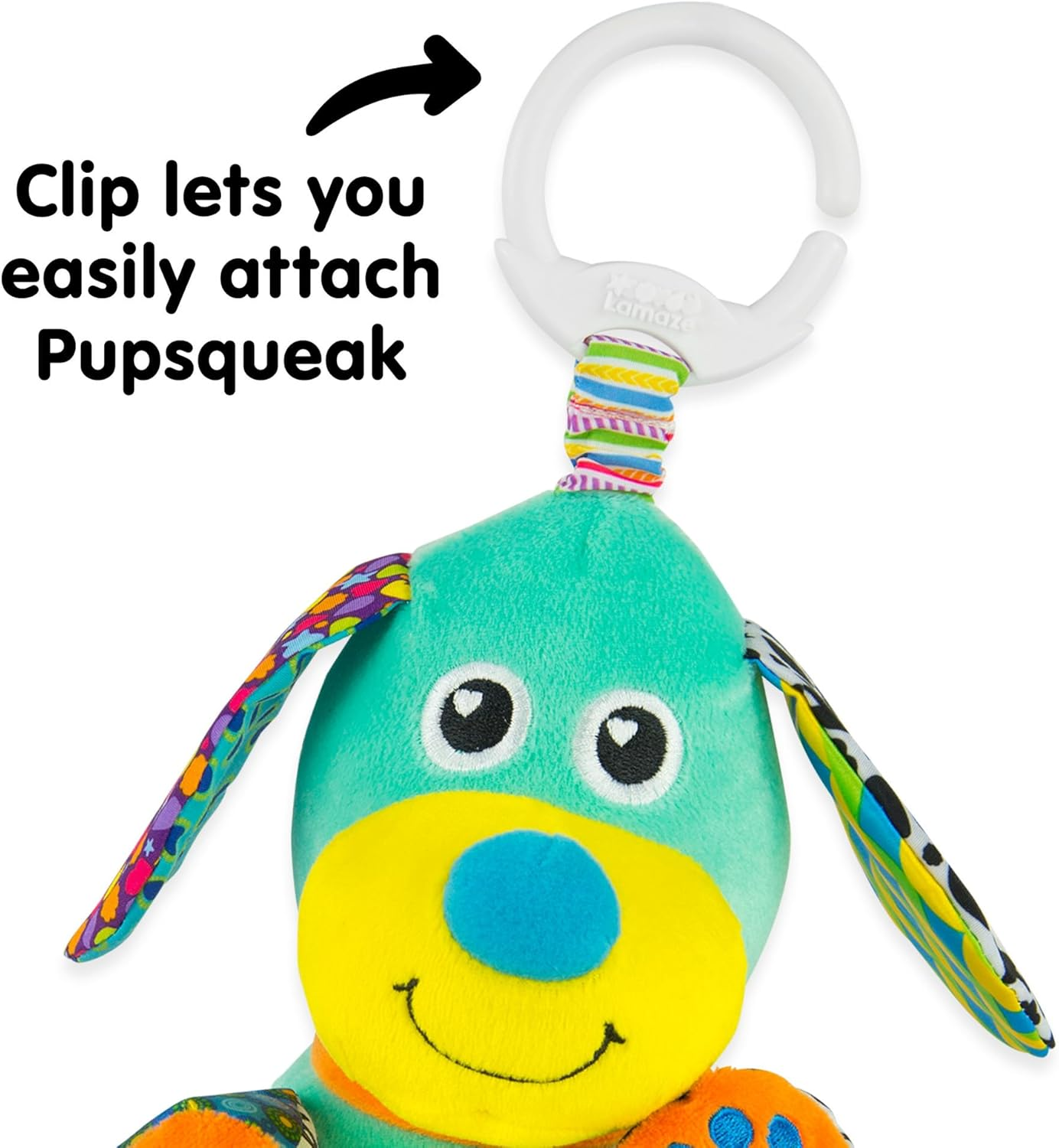 Lamaze Clip & Go Newborn Pram, Stroller High Chair Toy - Pupsqueak&trade; image number 6