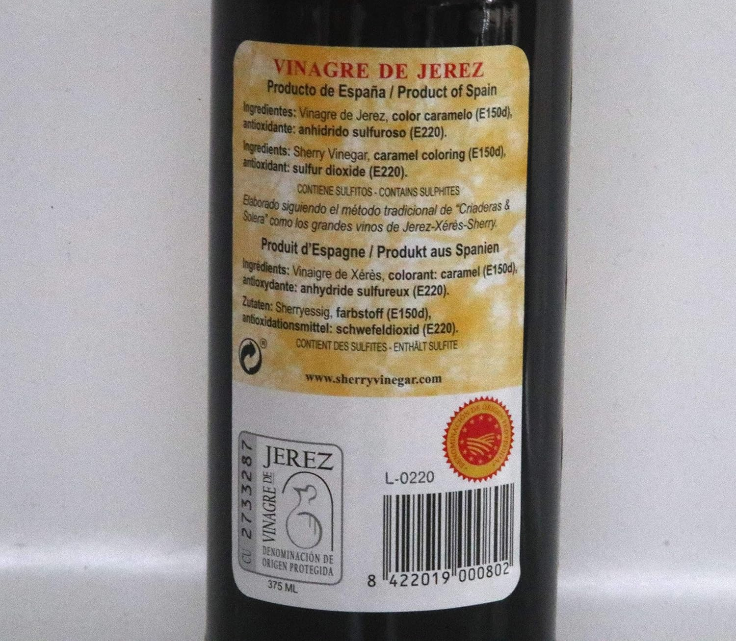 Capirete 4 Year Old Sherry Vinegar, 375 Ml image number 3