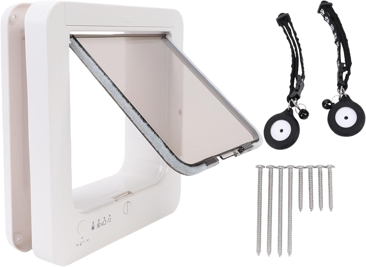 Smart Cat Door Smart Cat Door, Easy Install Automatic Microchip Collar Activated Pet Flap for Indoor Outdoor Dogs Walls Windows image number 1