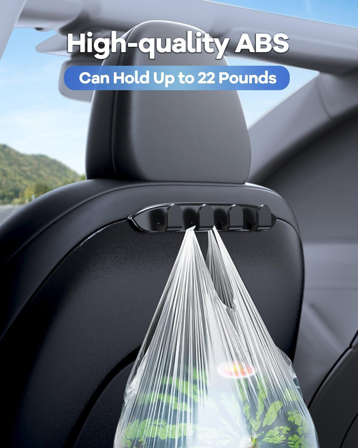 2 Pack Car Seat for Tesla Model Y Model 3 Accessories, Handbag Backpack Grocery Bag,Purse Hanger for Car, Automotive Seat Back Organizers for Purses Bags