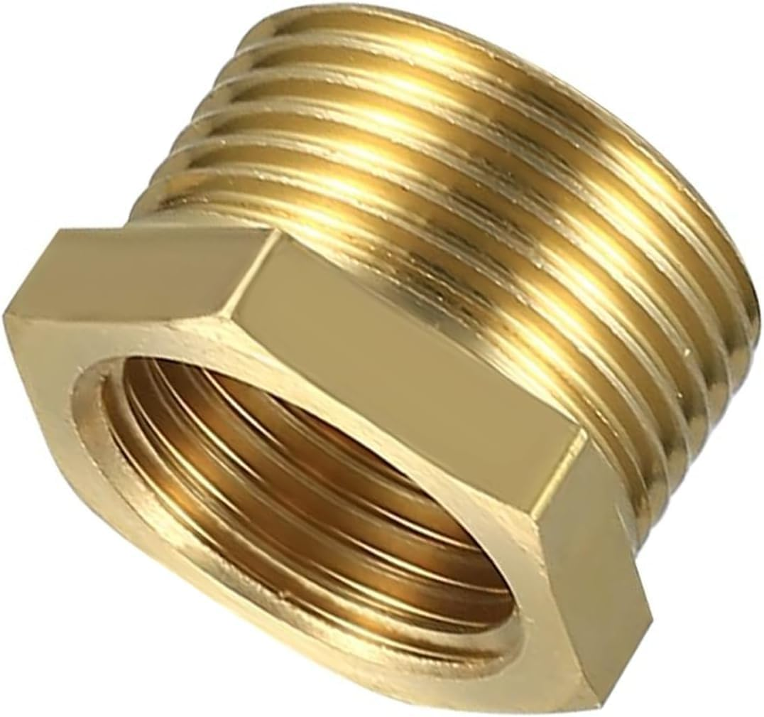 Hex Thread Reducer Adapter, 20Mm Female to 25Mm Male BSP Brass Connector, Corrosion-Resistant Pipe Fitting for Water Lines, Plumbing Systems, Garden Hose Connections image number 3