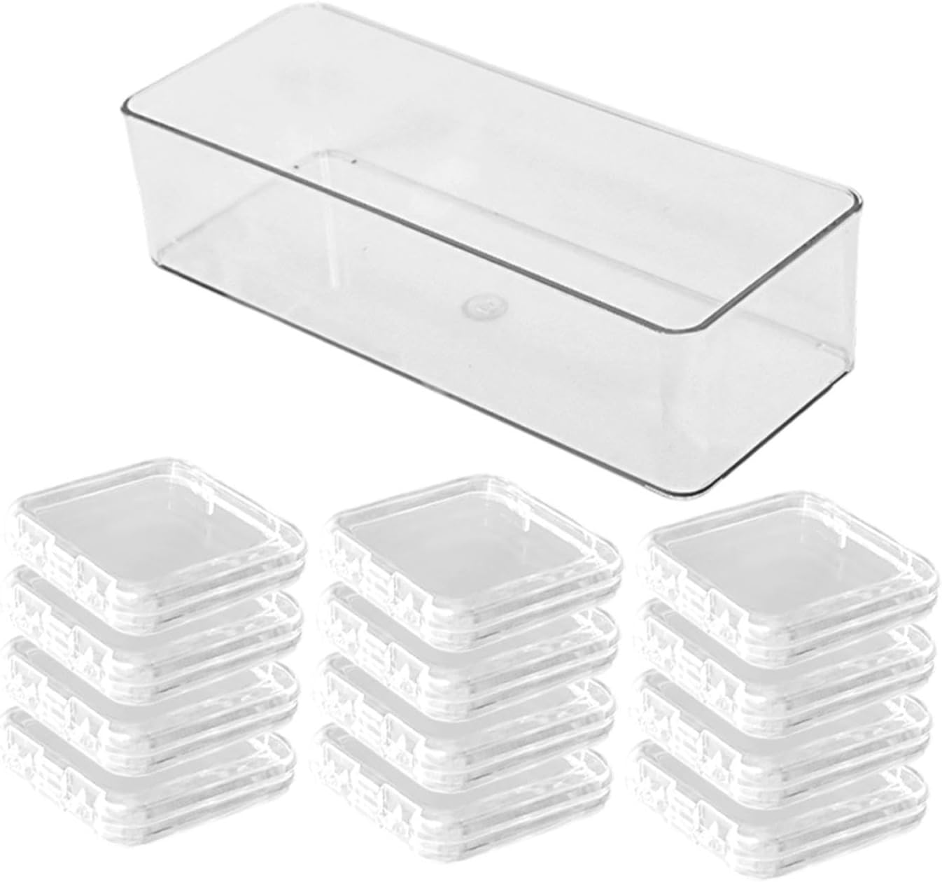 Eigell Press on Nail Storage Box Set False Nail Organizer Transparent Multipurpose Business Nails Packaging Box Display Case, Long Box - Long Box image number 4