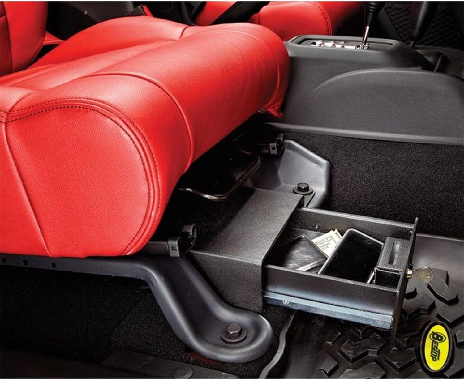 Bestop 42642-01 Black under Seat Passenger Side Lock Box (Does Not Fit '11-Up Wrangler 2-Door Models) image number 2