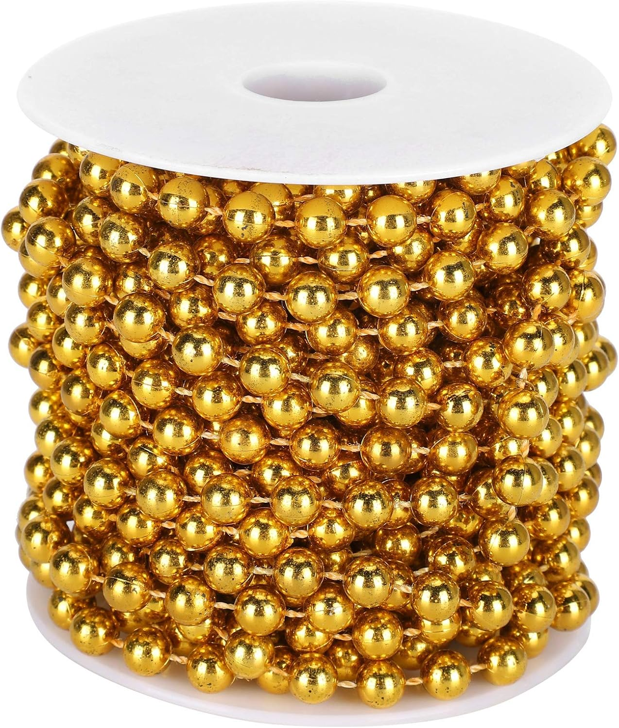 8Mm Silver Bead Hanging String, Silver Plastic Beads on String, Silvery Hanging Beads Garland for Christmas Decoration Wedding Party (10 Meter/Rollsilver)