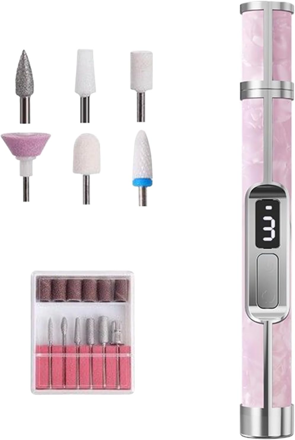 Electric Nail Drill Kit | 3 Speeds Fingernail Grinding Tool | Portable Fingernail Drill Foot Callus Remover for Thick Toenail Women Men Beginners Salon Home Travel