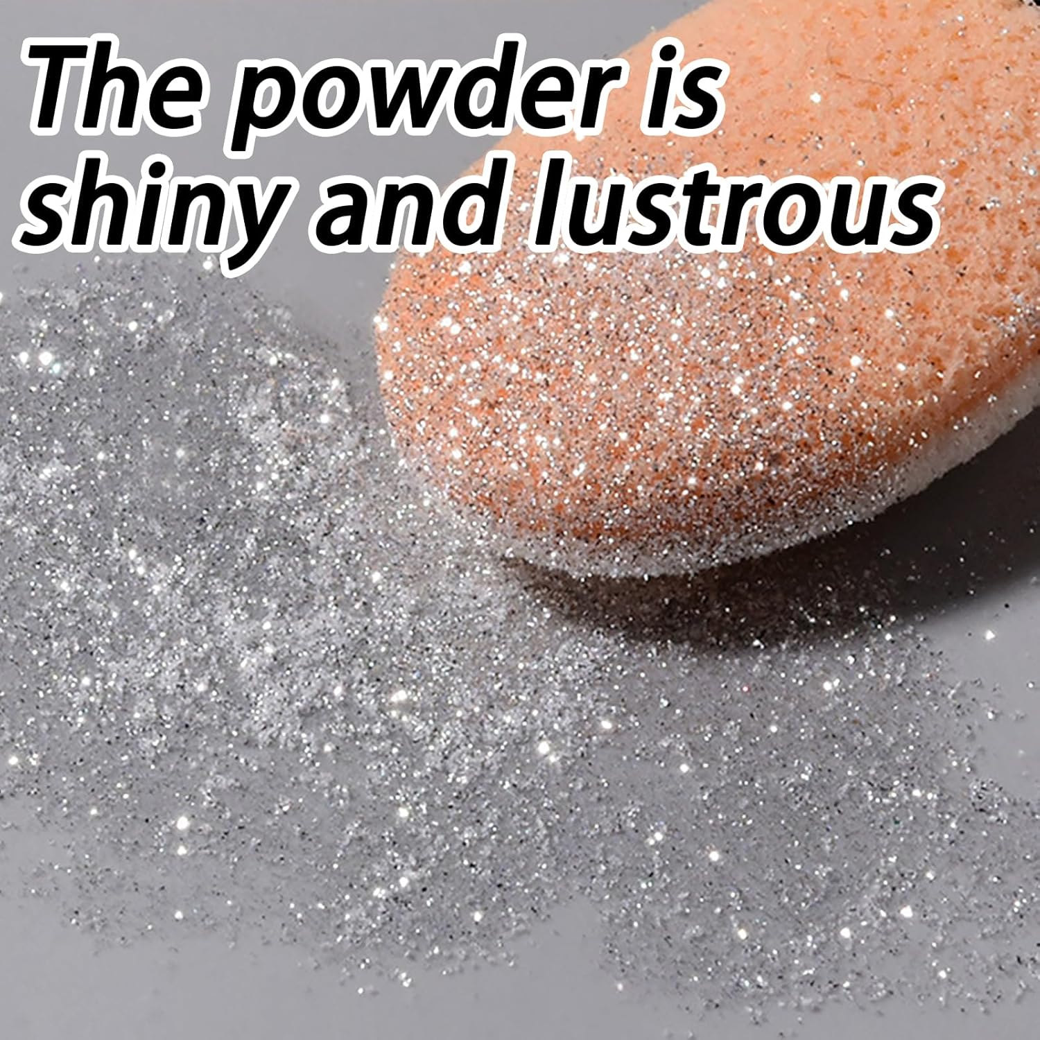 White Pearl Chrome Nail Powder, Ice Glazed Donut Transparent Powder for a Moonlight Effect, Perfect for Glittering and Shinning Nails - DIY Nail Art Accessory image number 6