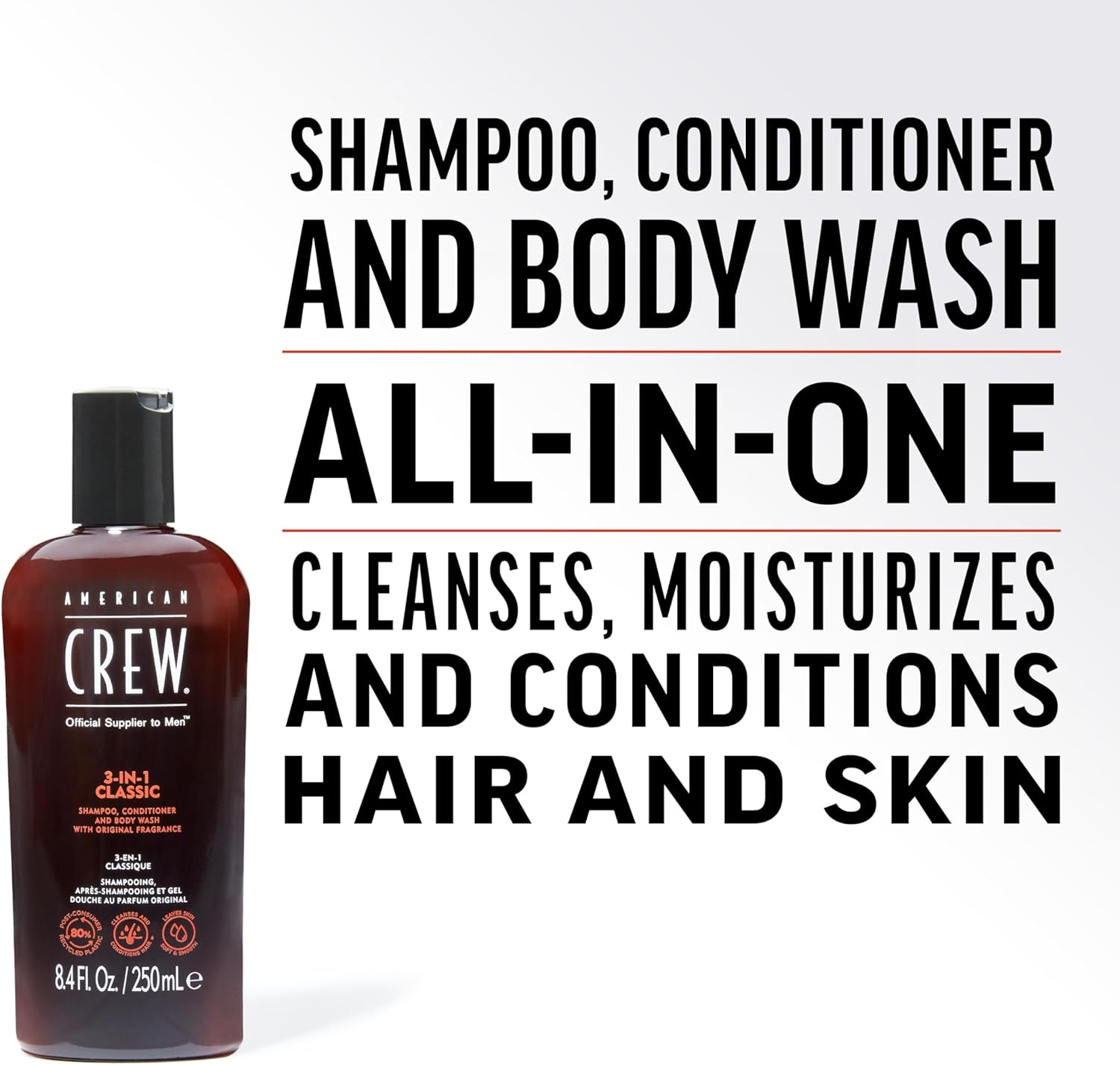 American Crew Classic 3-In-1 Shampoo plus Conditioner, 8.4 Ounce image number 3