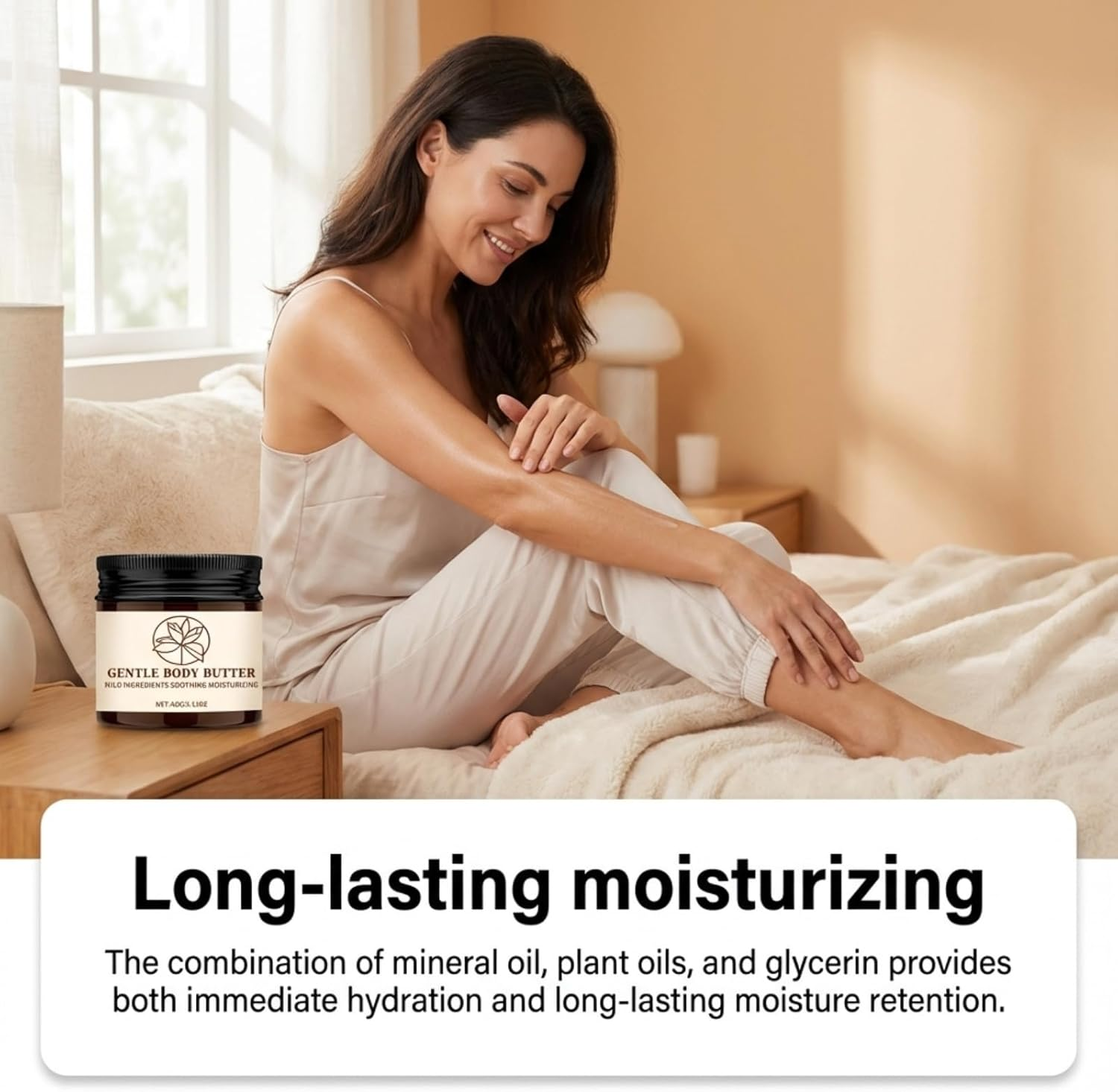 Gentle Body Butter for Dry Skin, Deep Moisturizing Body Cream with Mild Ingredients, Soothing Body Moisturizer for Sensitive Skin, Nourishing Skin Softening Body Butter for Daily Care, 60G (4Pcs) - 1Pcs image number 4