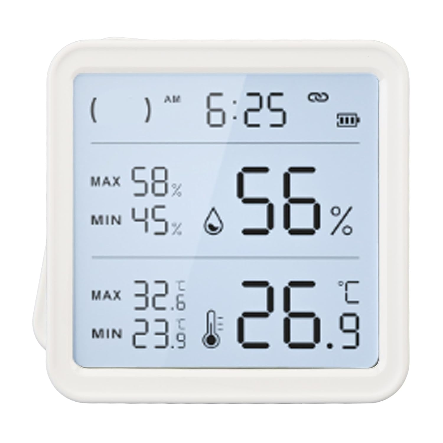 Jiawu Electronic Temperature Humidity Gauge Long Battery Life for Indoor Outdoor Use ABS Material Black image number 4