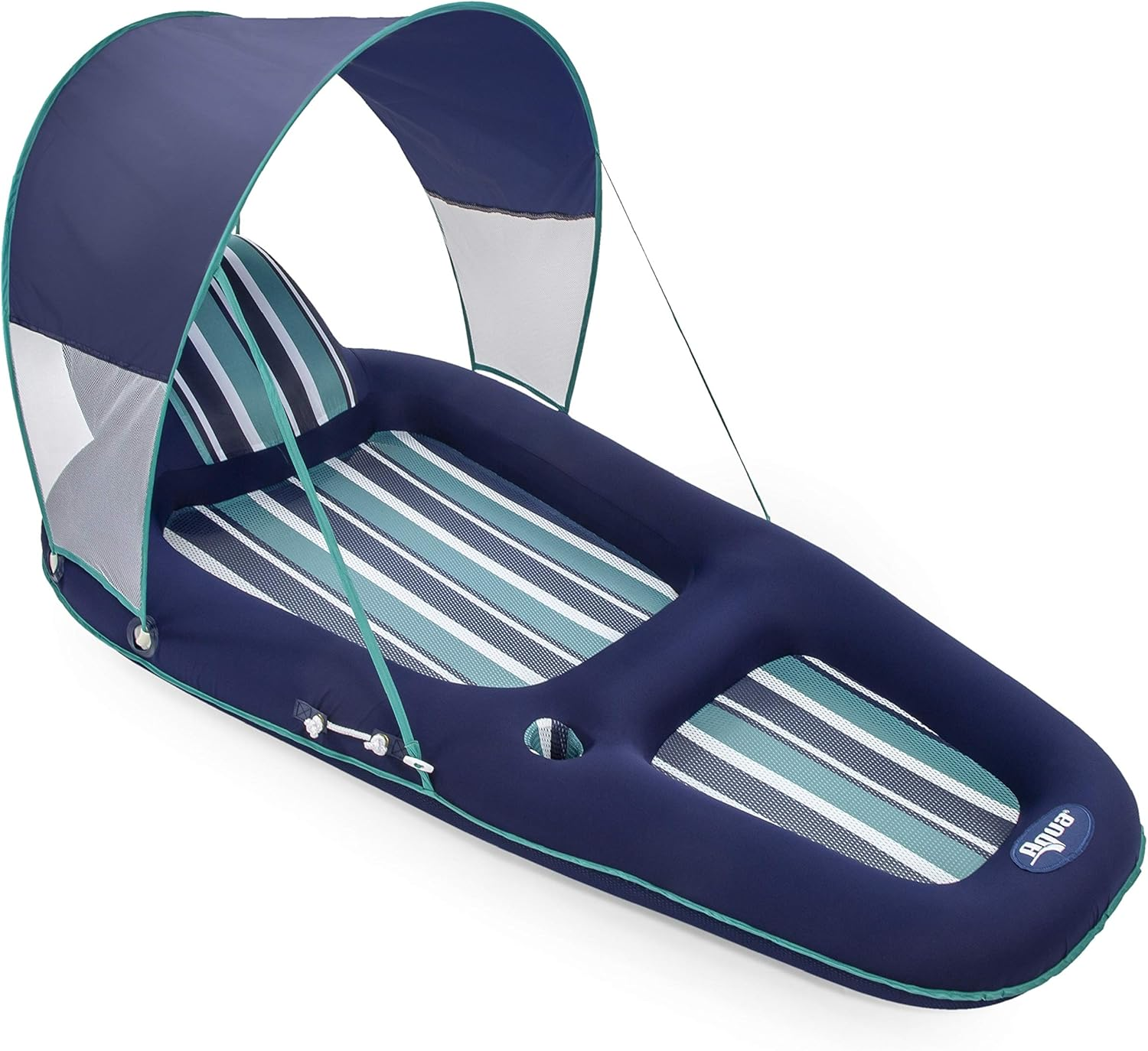 Aqua Premium Convertible Pool Float Lounge &ndash; Extra Large &ndash; Heavy Duty, Inflatable Pool Floats for Adults with Cupholder &ndash; Multiple Colors image number 2