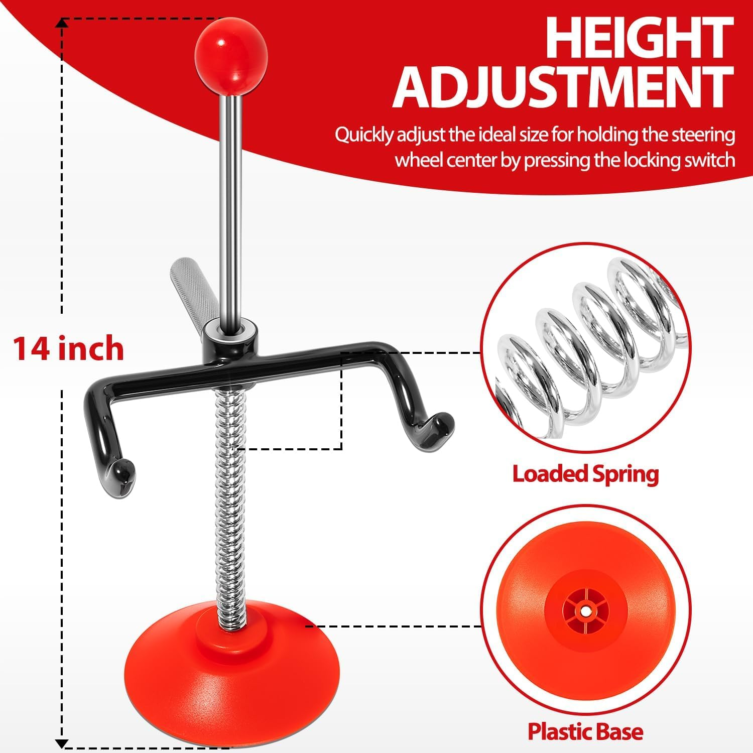 Dearchan Adjustable Steering Wheel Holder, Car Alignment Steering Wheel Lock, Alignment Lift, Steering Wheel Centering Tool Fit for Cars, Trucks & Vans image number 4