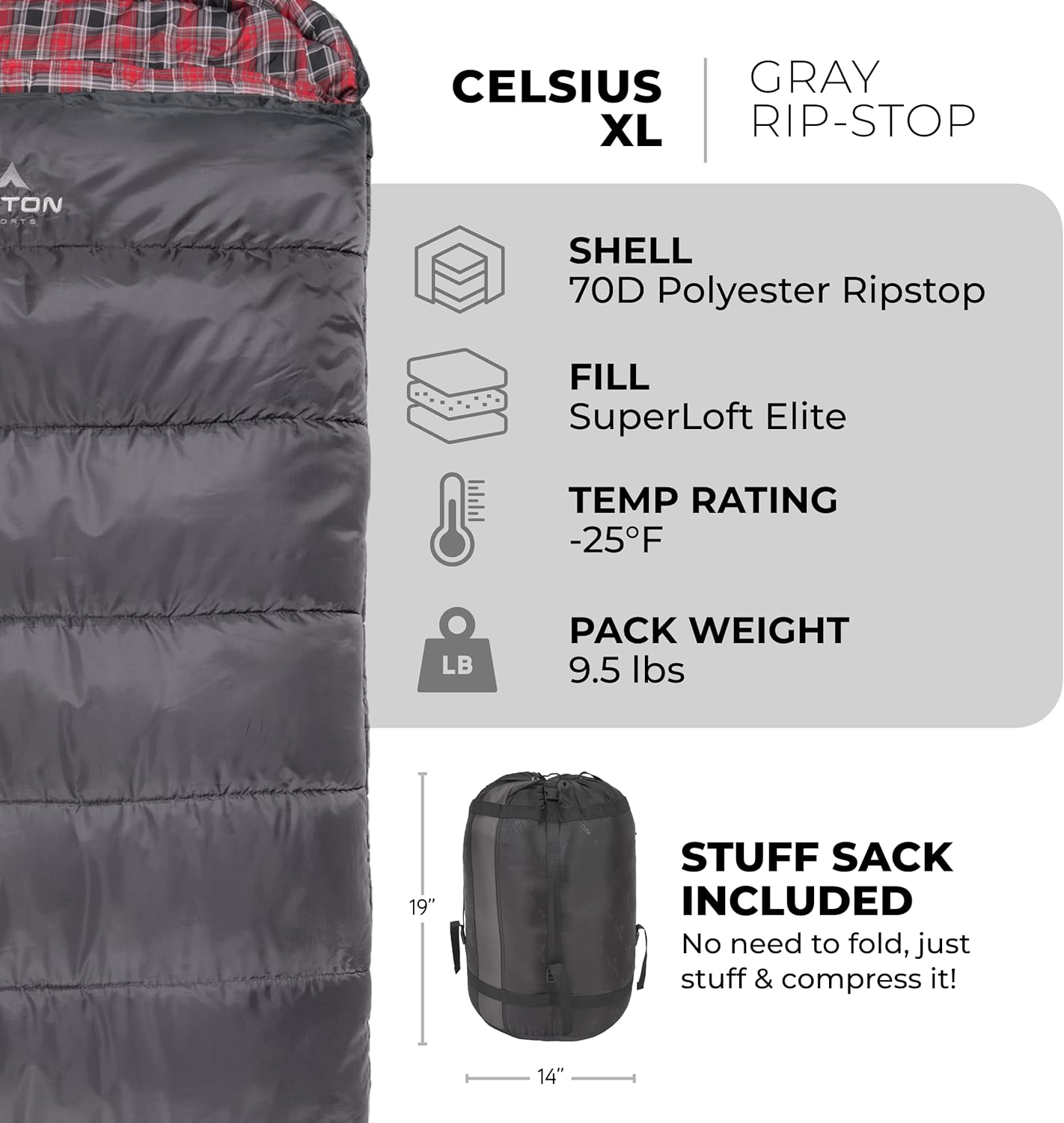 TETON Sports Celsius XL -32C/-25F Sleeping Bag; Sub 0 Degree Sleeping Bag Great for Cold Weather Camping image number 7
