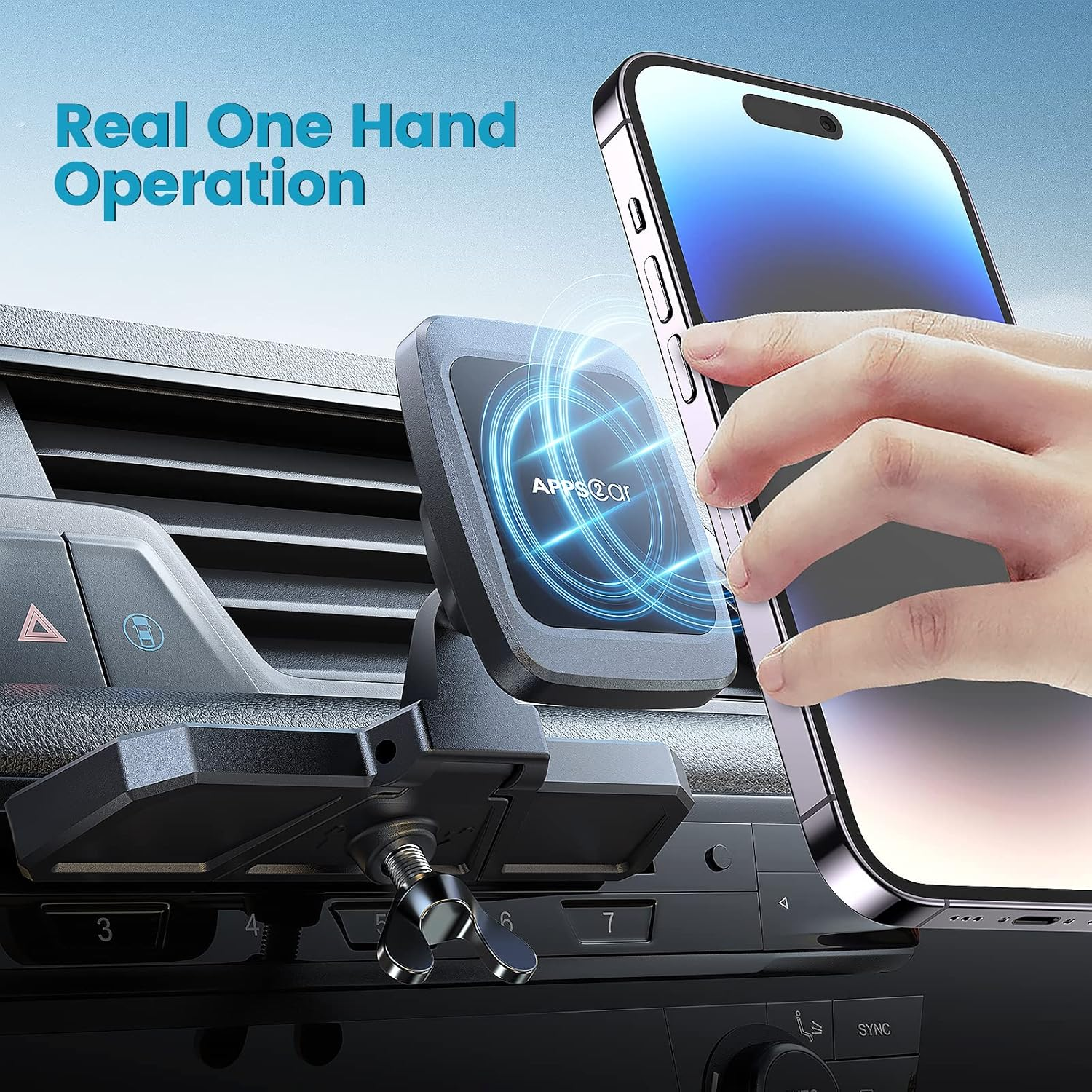 Apps2Car Magnetic Mobile Phone Holder for Car with CD Slot, Magnetic Car Mobile Stand, Universally Compatible with Iphone11/11Pro/Xs MAX/XR/XS/X, Galaxy S10/S10+/S9 and More image number 4