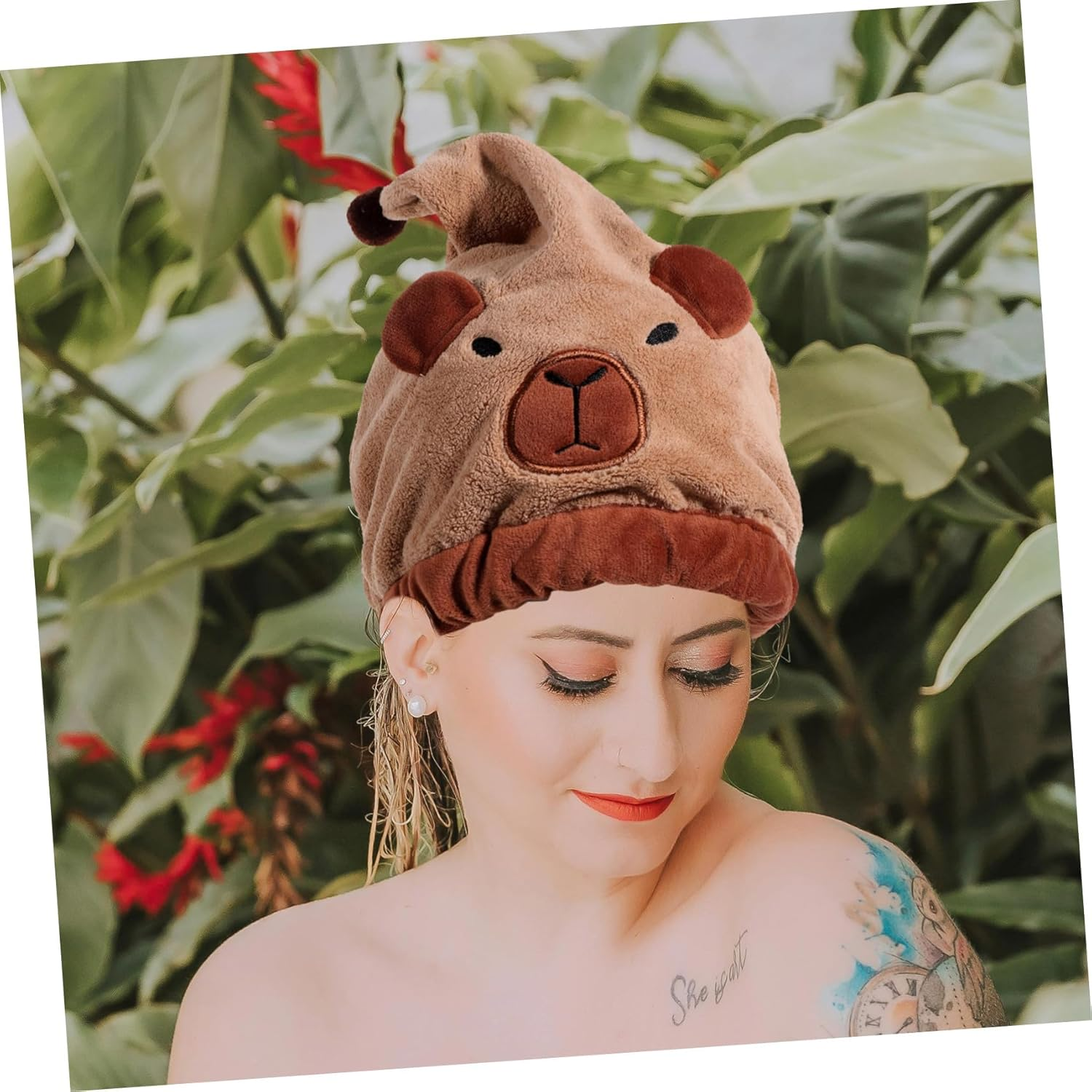 LRXIYODE Quick Dry Coral Fleece Hair Drying Cap for Women Soft Absorbent Hair Towel Wrap Gentle after Shower Swimming image number 2