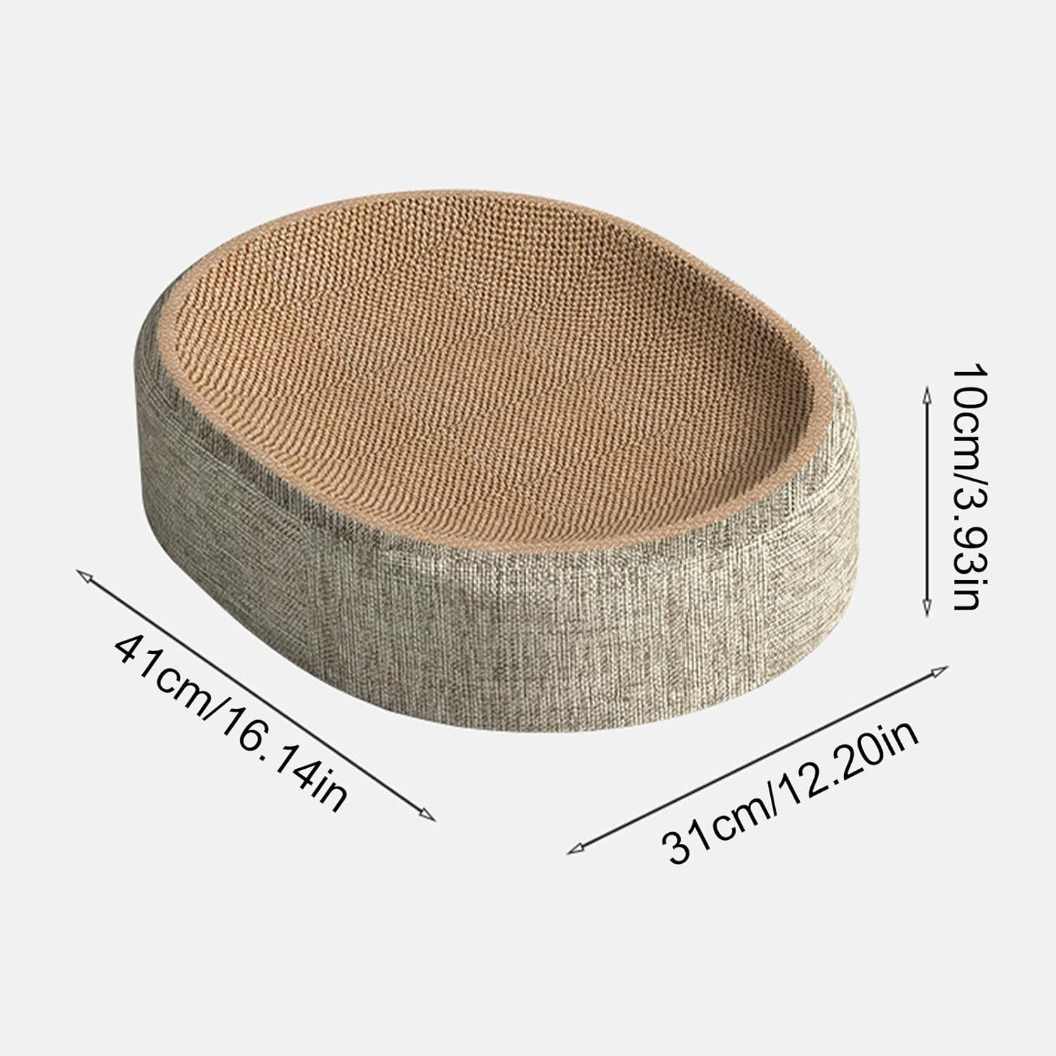 Cat Scratching Board, 2 in 1 Cat Scratcher Bed, Oval Pussy Scratcher Bowl for Furniture Protection, Scratching Mat for Grinding Claw and Sleeping, 41X31X10 CM image number 6