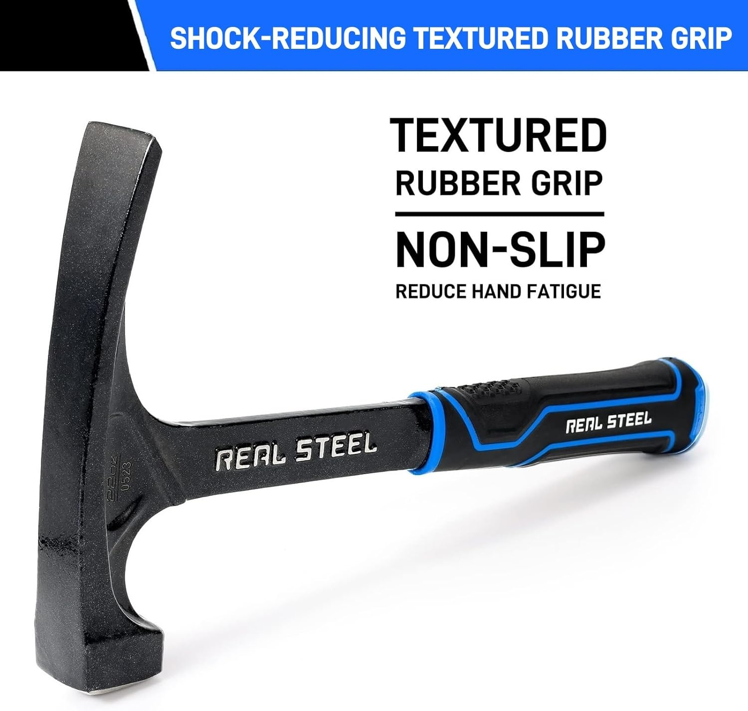 Real Steel 0523 Ultra Rock Pick Hammer Onepiece Steel Chipping Brick Hammer with Rubber Grip for Geological Study and Rock Hounding, 20 Oz image number 5