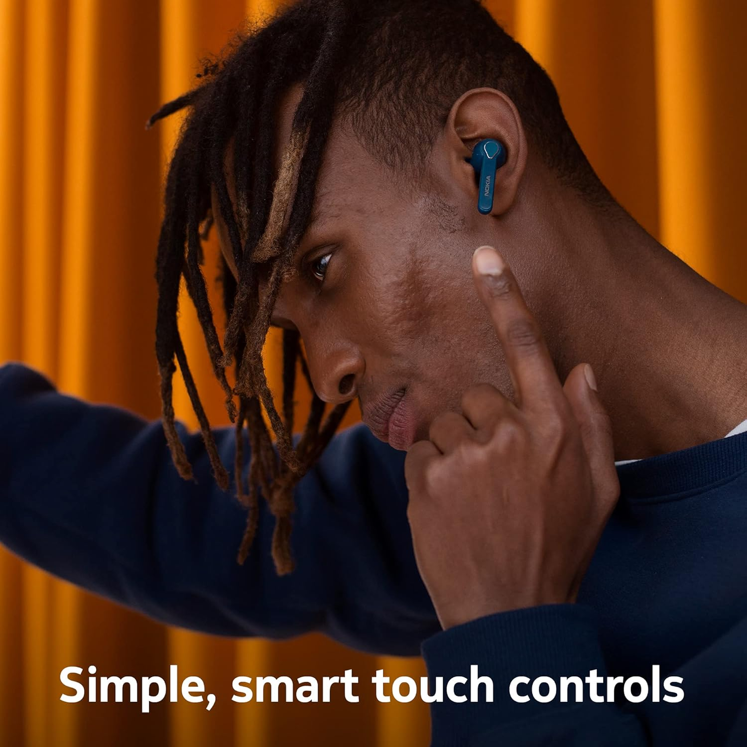 Nokia Lite Earbuds (Genuine Nokia Product) 2021 Universal Bluetooth Earphones with Audio, Charging Case, up to 36 Hours Battery, Easy Touch Controls, Black Medium