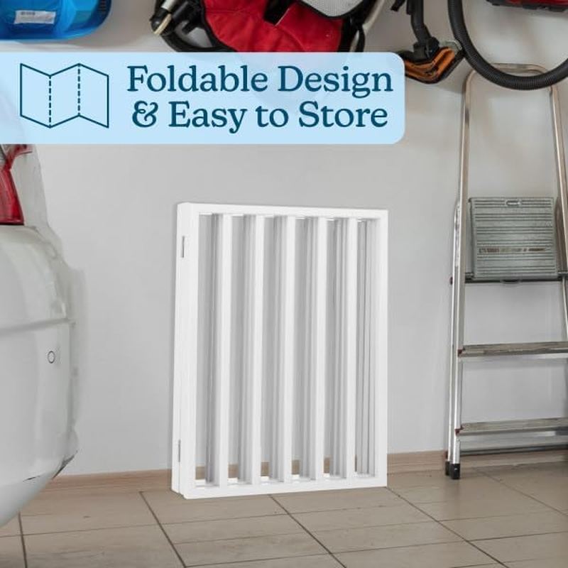 Indoor Pet Gate - 4-Panel Folding Dog Gate for Stairs or Doorways - 73X24-Inch Freestanding Pet Fence for Cats and Dogs by PETMAKER (White) image number 1