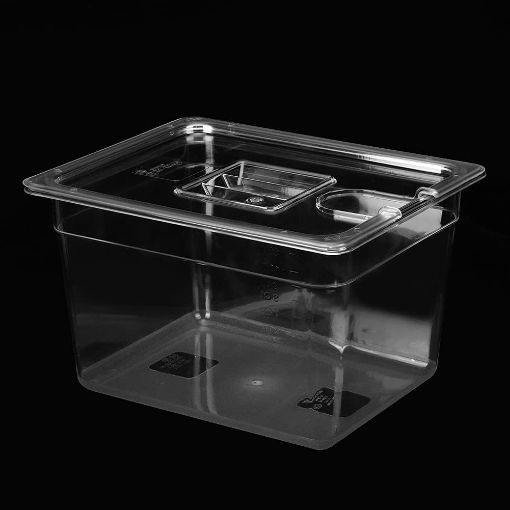 11L Container, Thickened Food Grade PC Collapsible Hinged Sous Vide Container with Lid and Calibration Marks, Durable and Wear Resistant for Sous Vide Circulator Culinary Precision Cooker image number 2