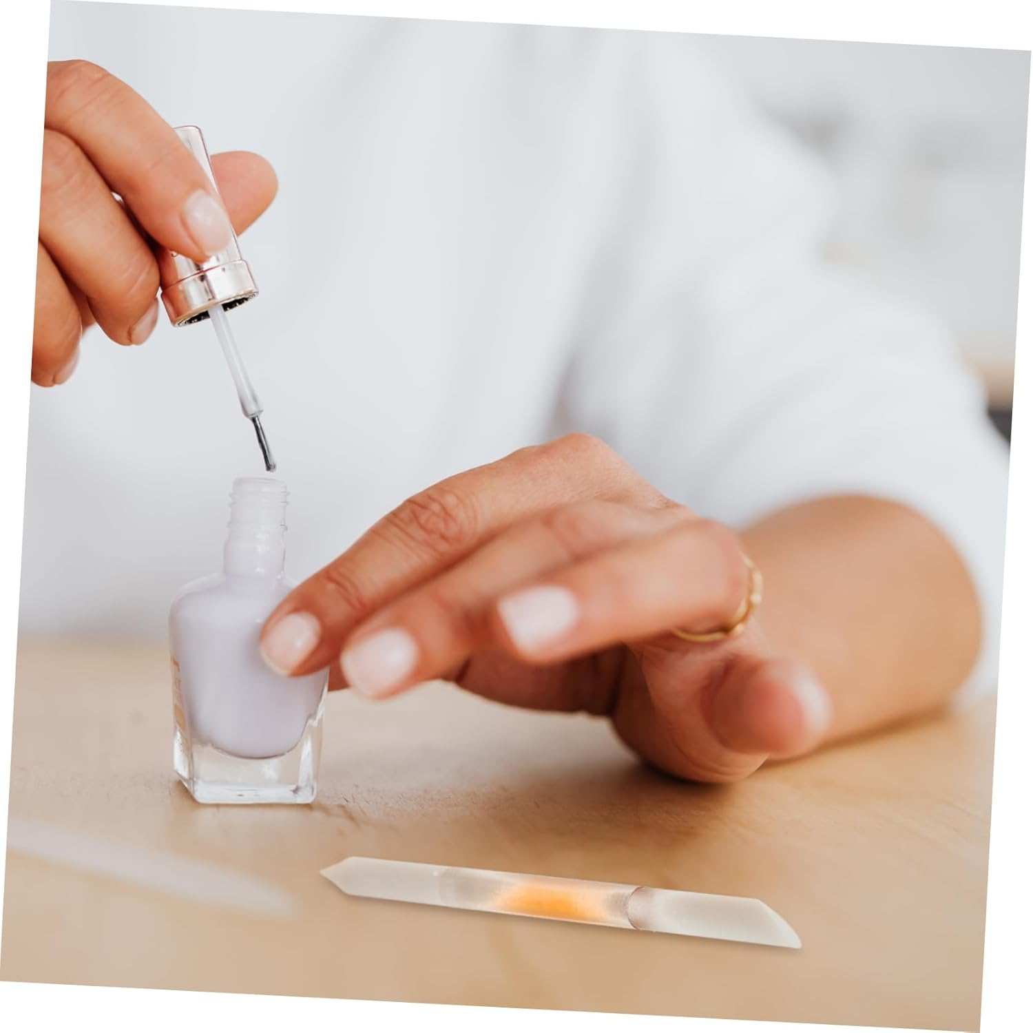 NIYANGLE 3Pcs Nail Files Manicure Glass Nail Burnishing Stick Brush for Cleaning Grinding Tools