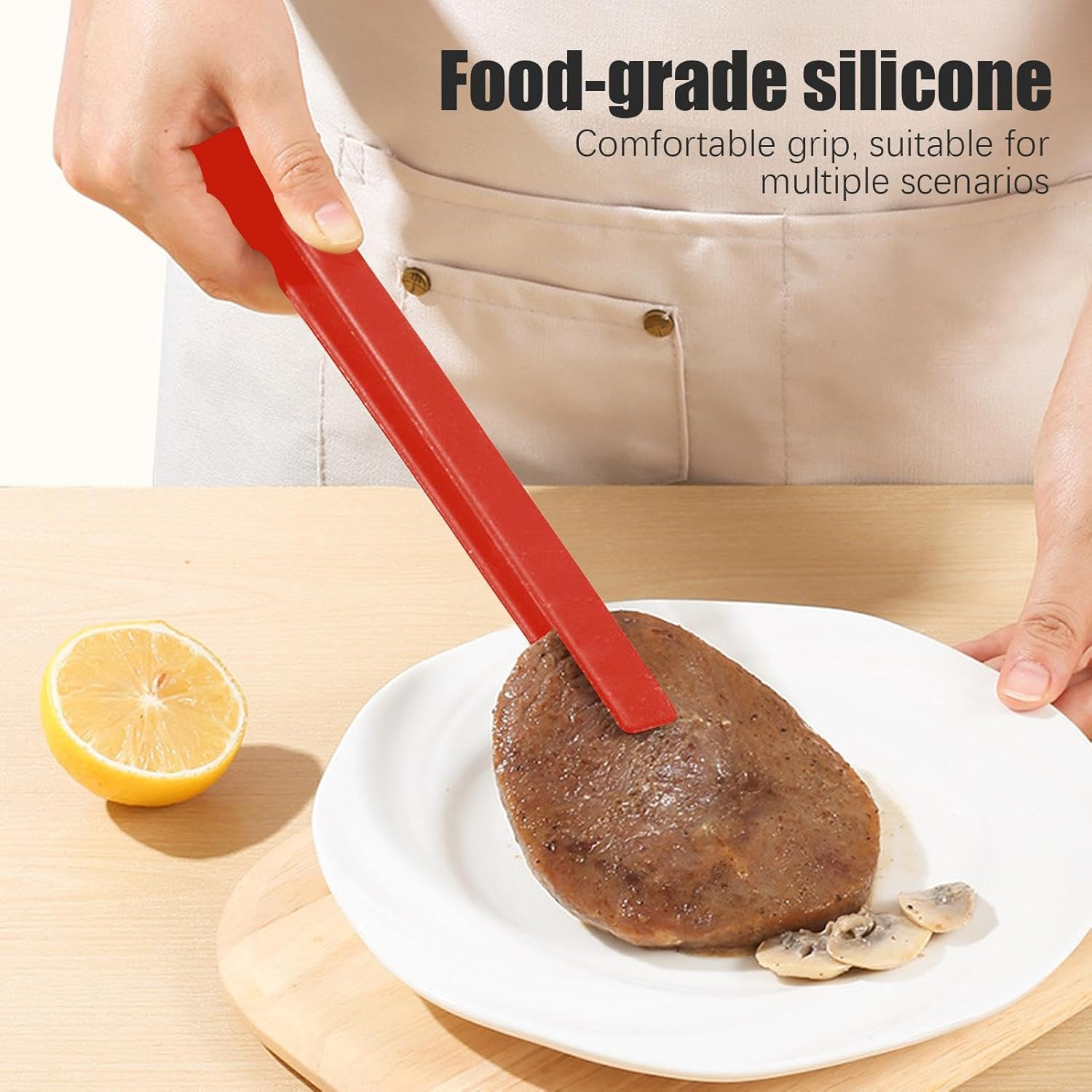 Silicone Kitchen Tongs | BBQ Kitchen Tongs,Non Scratch, Strong Grip Cooking Salad BBQ Grilling Tongs for Air Fryer, Barbecue and Salad - Black image number 2