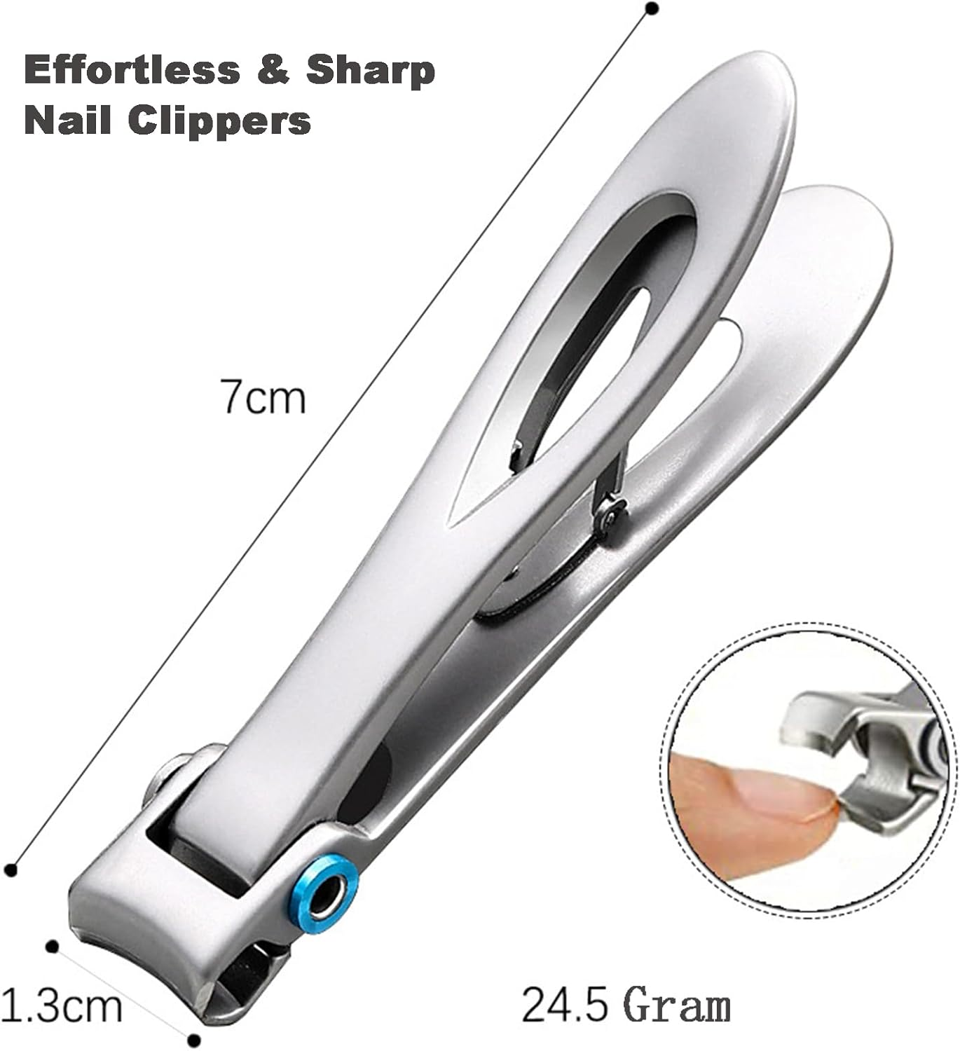 5 Pcs Large Manicure Nail Clippers with Super Sharp Curved Blade, Toe Nail Clippers for Thick & Ingrown Nails, Stainless Steel Heavy-Duty Toenail Clippers & Fingernail Clippers for Men Women (Black) image number 4