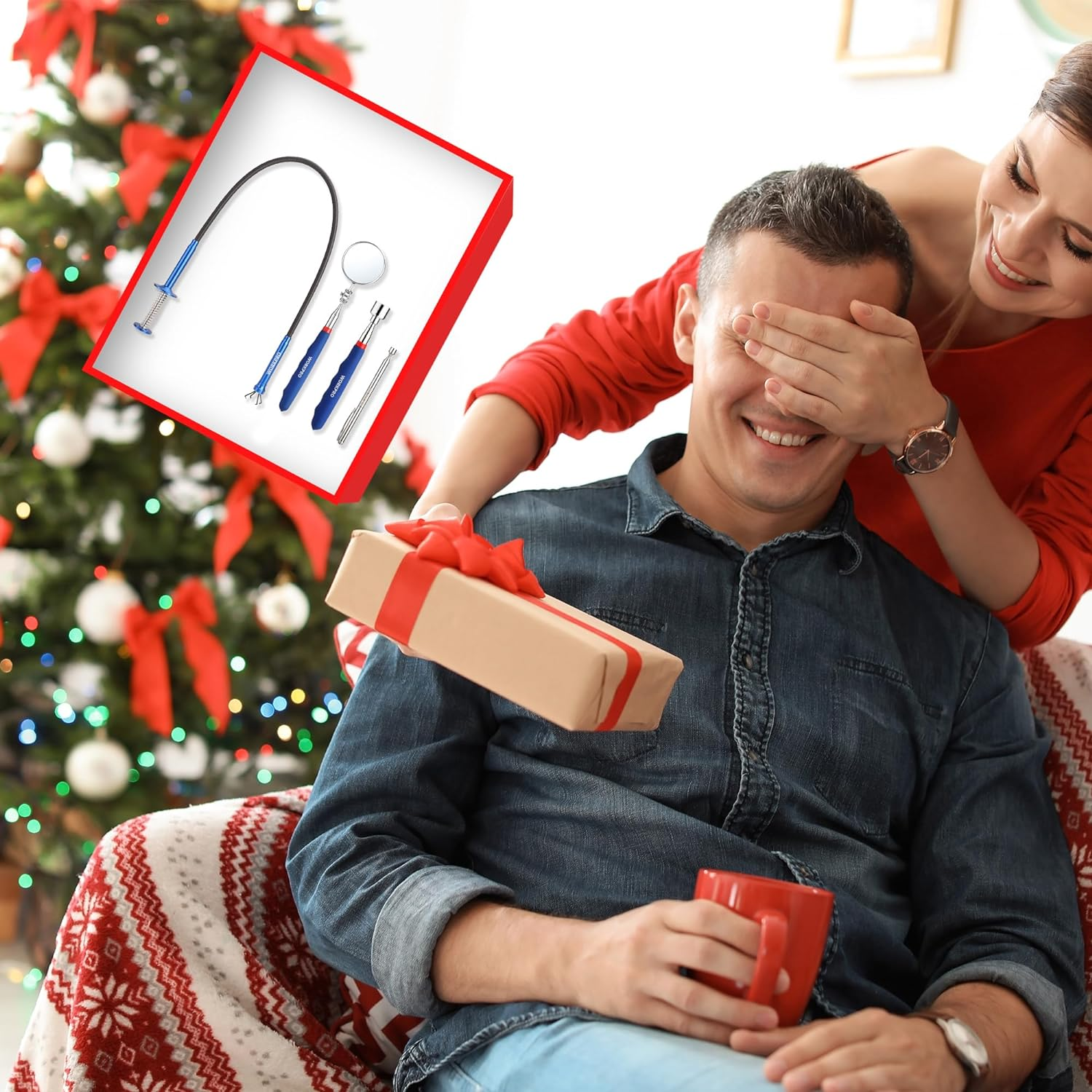 WORKPRO 4PC Telescoping Magnetic Pick up Tool Kit, Includes Telescoping Inspection Mirror, 2PC Magnetic Pick up Tool and Four Claw Grabber Tool, Pick up Grab Tool Set for Auto Repair image number 3