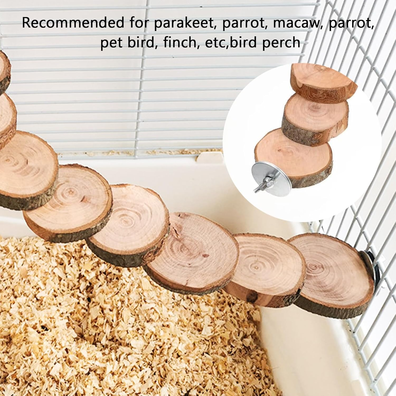 DXQCHDUO Parrot Ladder Toy,Wood Bird Ladder Perch Toy,Bird Platform Birdcage Ladder Climbing Toy 8 Step,Hamster Ladder Small Animals Cage Accessories image number 4