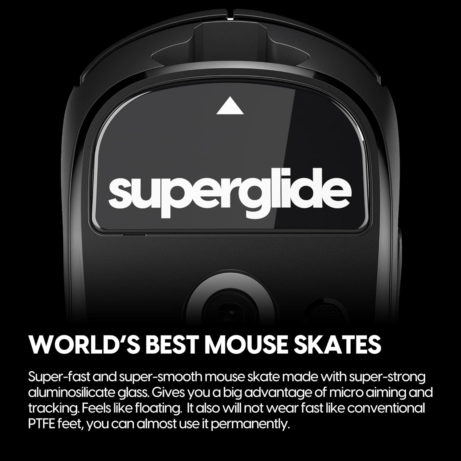 Superglide - Fastest and Smoothest Mouse Feet / Skates Made with Ultra Strong Flawless Glass Super Fast Smooth and Durable Sole - Black image number 4
