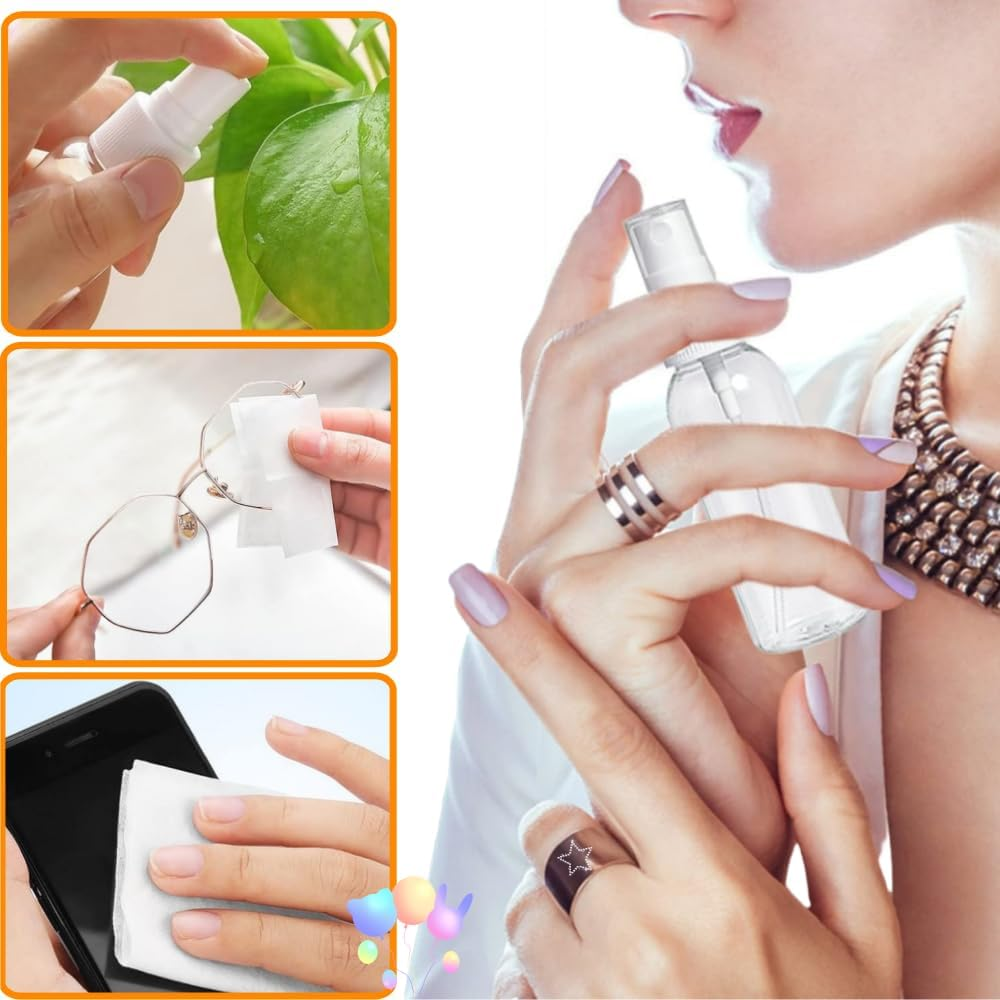 4 Packs of Portable Mini Spray Bottles, Refillable Sprayers, for Travel, Cleaning and Skin Care Sprayers