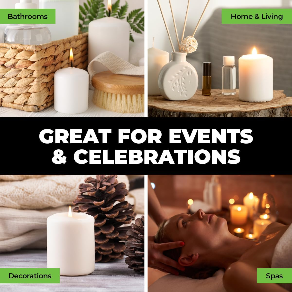 Homemaster Unscented Flat Top Pillar Candle, 7 X 7.5 Cm image number 5