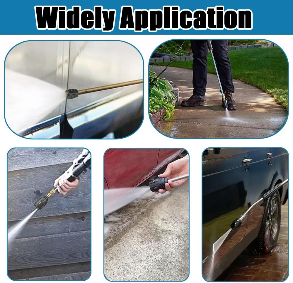 Yakamoz Pressure Washer Spray Nozzle 5-In-1, Quick Changeover Power Washer Nozzle for High Pressure Washer, 1/4 Inch Plug Connect Tips, 3000 PSI