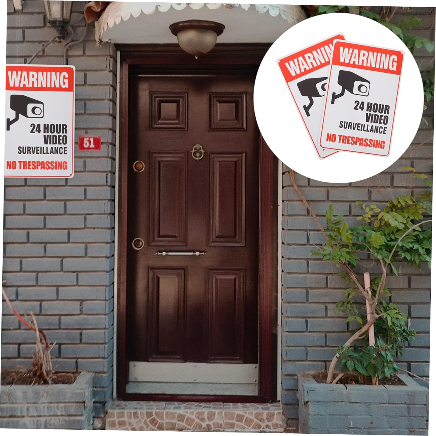 GLEAVI 2 Pcs 24 Hours Cctv Caution Signs Outdoor Cctv Signs Reflective Warning Signs 24 Hour Video Cctv Sign No Trespassing Video Surveillance Sign Emblems Iron Decorate Television