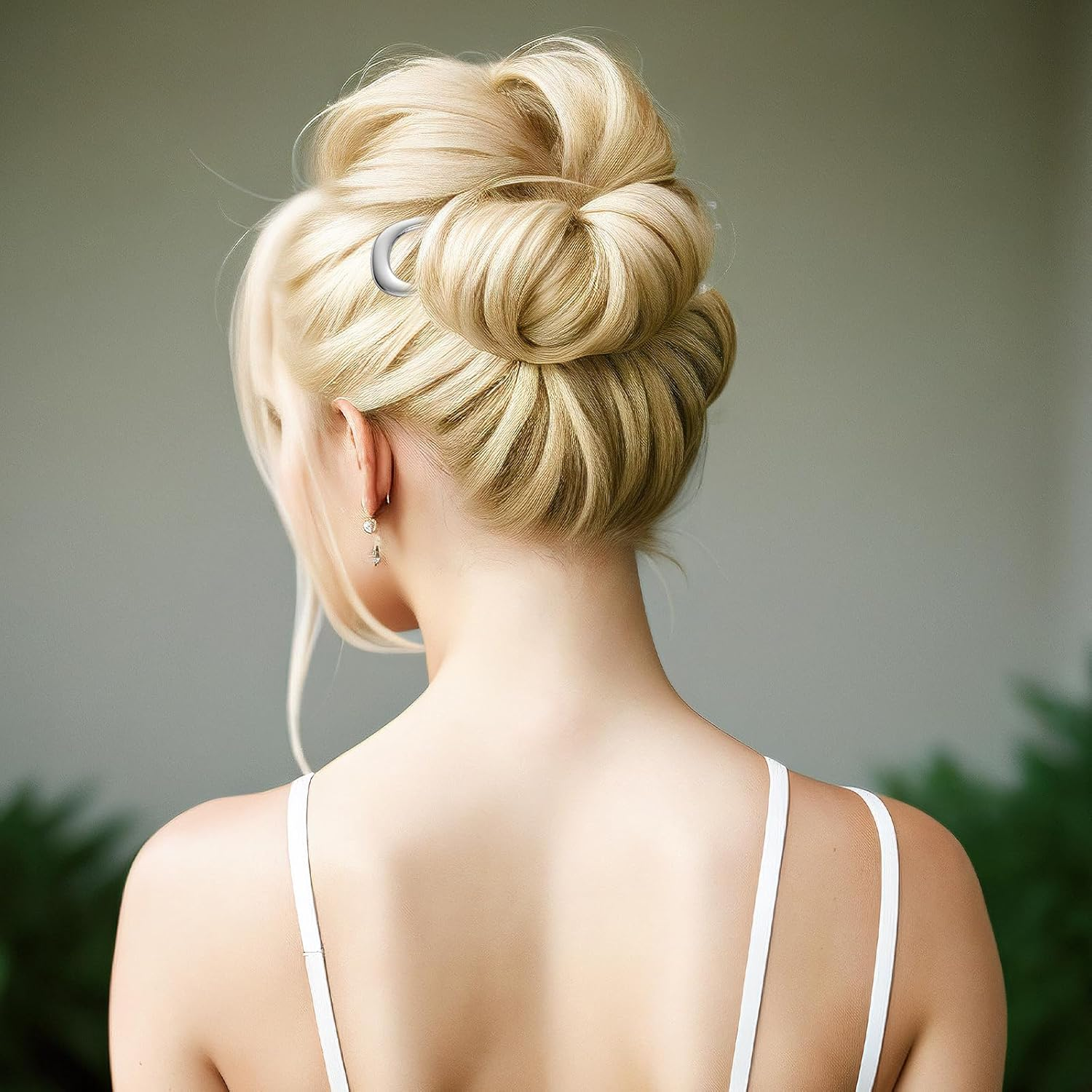 2Pcs French Pins French Hair Pin, U Shaped Hair Twist Pins for Thick Hair, French Hair Sticks Fork for Women, Bun Pins for Hair Chignon Hair Pin Tool for Girls Hair Types Styling Accessories (Silver) - Silver image number 2