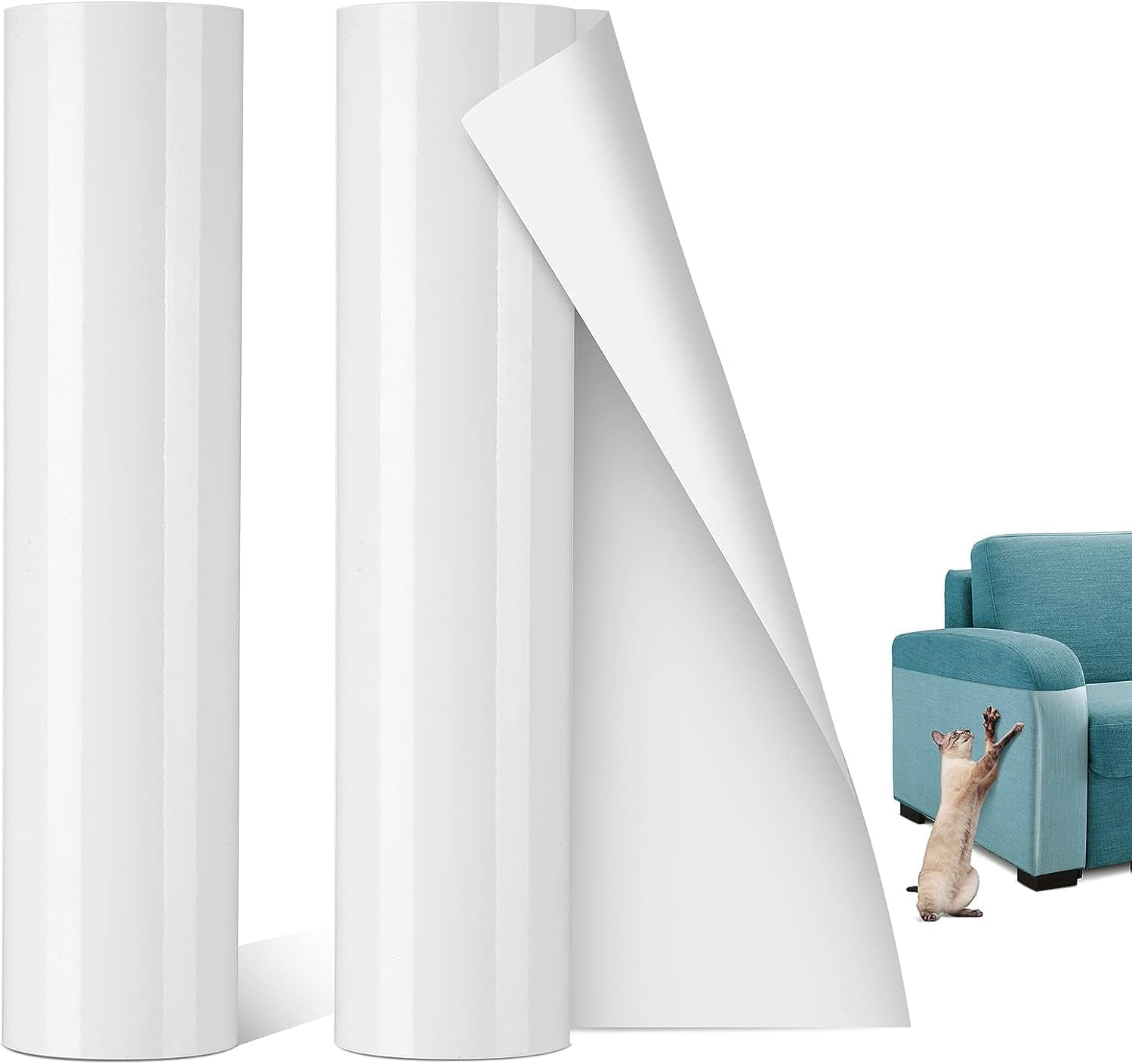 Cat Furniture Scratch Protector, Single-Sided Sticky Coat Protector for Cats, Flexible Corner Protection under Kittens, Scratch Protection (120 X 12.4 Inches)