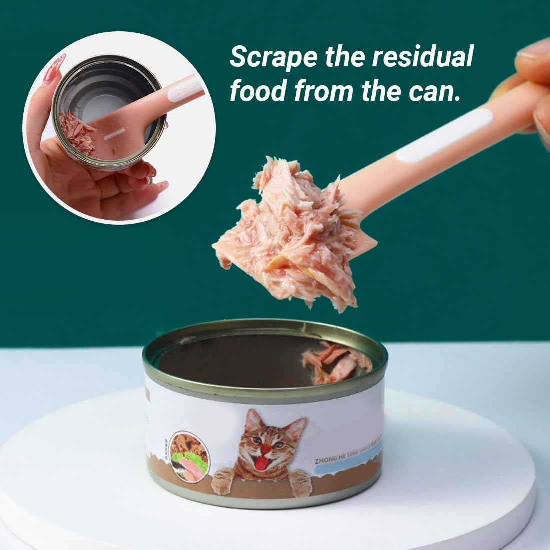 OUDQFCJ Pack of 3 Silicone Cat Food Spoons, Cat Feeding Spoon, Canning Spoon, Pet Food Spoon, Mixing Spoon (Long) image number 1