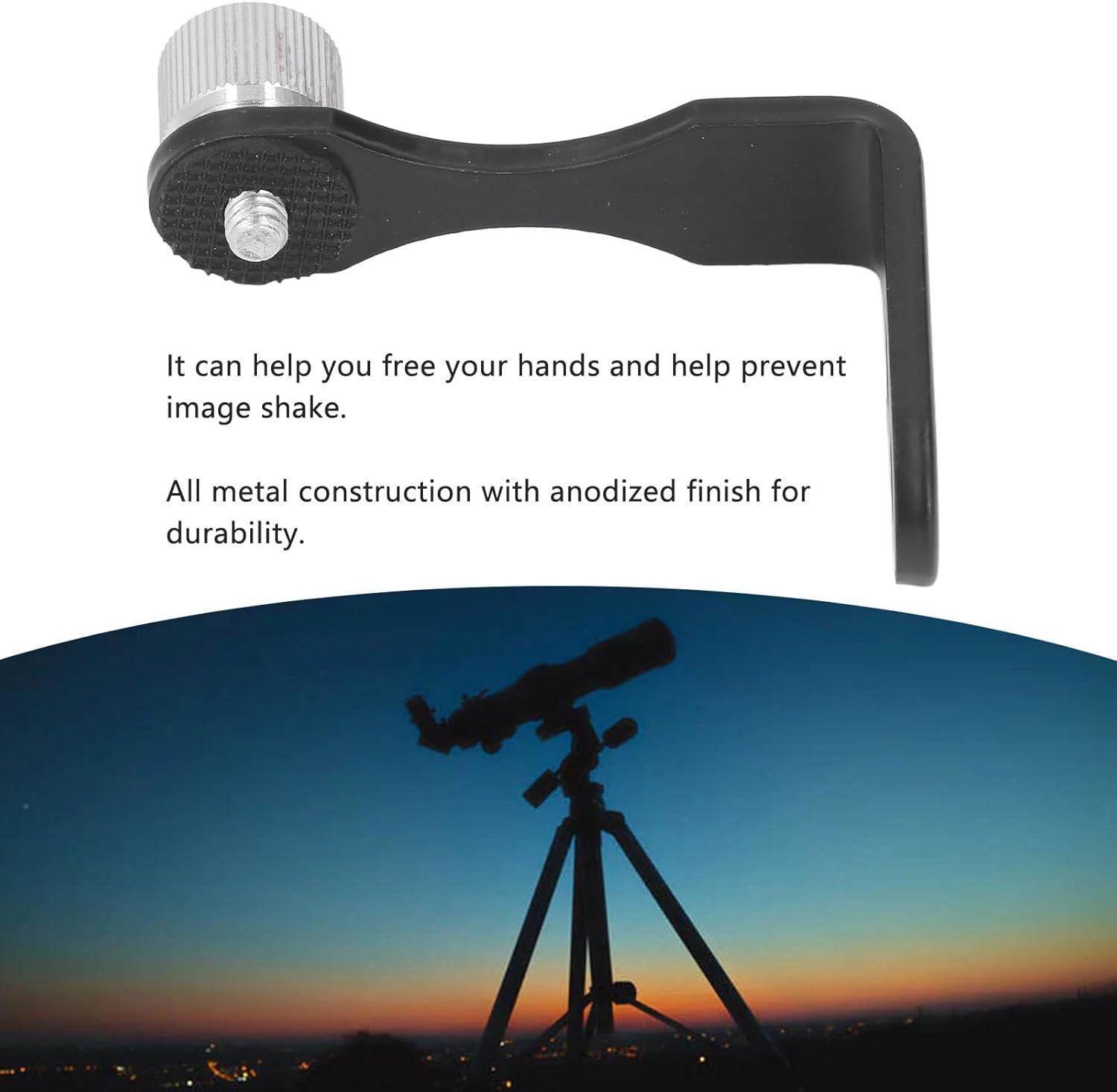 Binocular Tripod Adapter L-Shaped Mount Holder for Connecting Binocular, 1/4 Inch Screw Hole Tripod Bracket Binocular Fixed Bracket for Hiking Wild Animals Viewing Outdoor image number 5