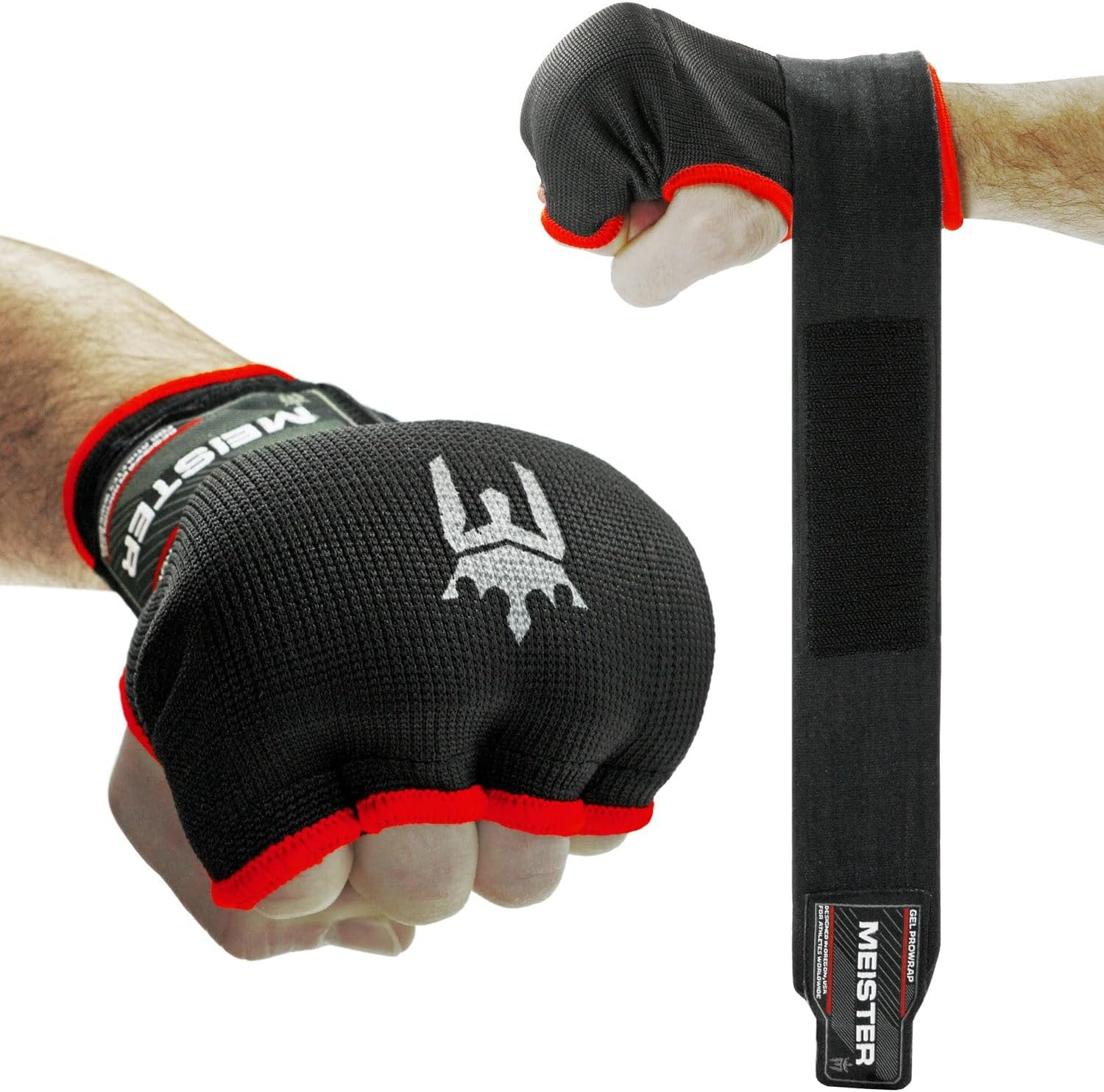 Meister MMA Gel-Padded Prowrap Hand Wraps (Pair) - Boxing, MMA, Training/Sparring - Black image number 6
