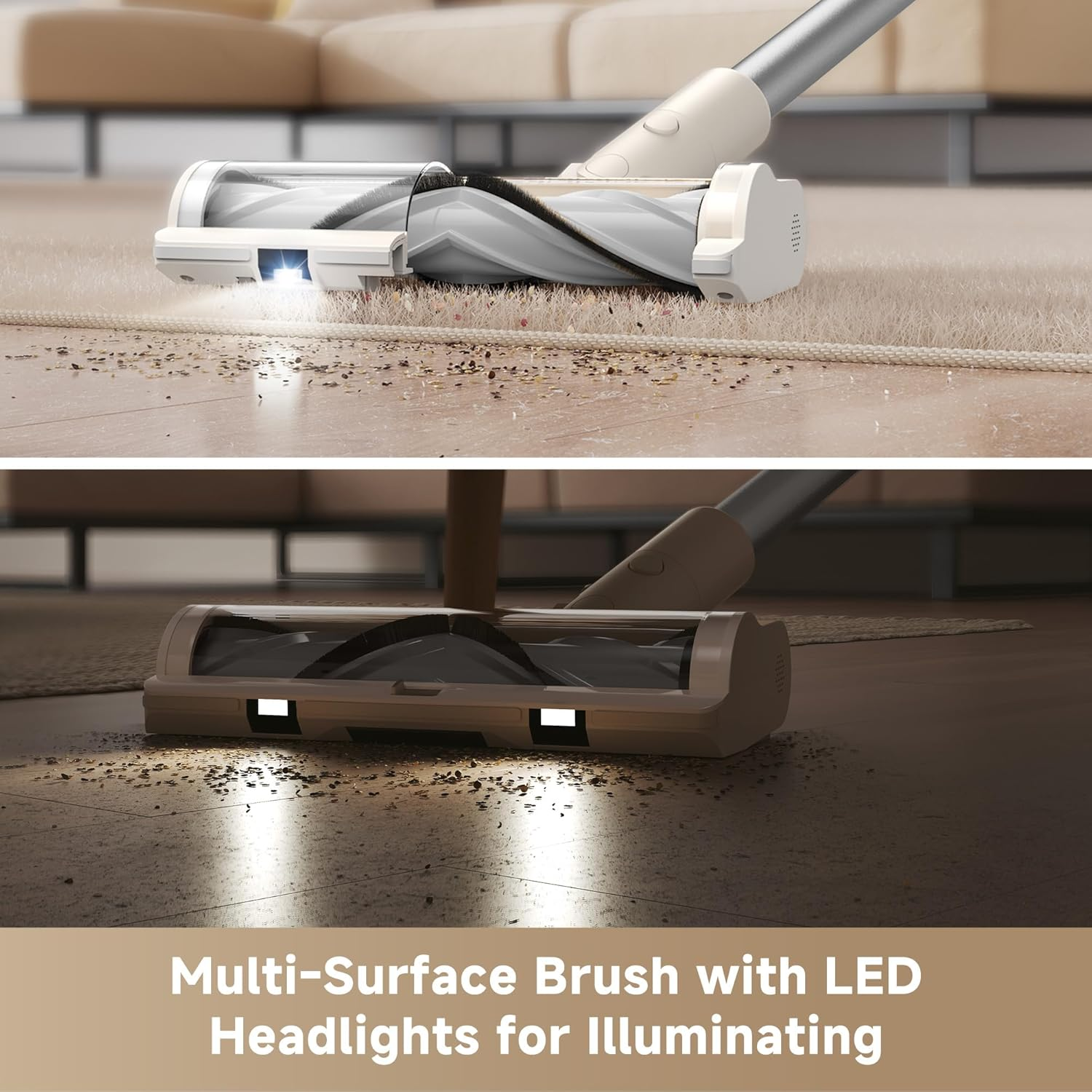 Dreame R10 Pure Cordless Vacuum Cleaner, Stick Vacuum Cleaner for Home, 120AW Powerful Suction, Anti-Tangle, LED Headlights, up to 60 Mins Runtime, Lightweight for Carpet, Hard Floor, Pet Hair image number 4