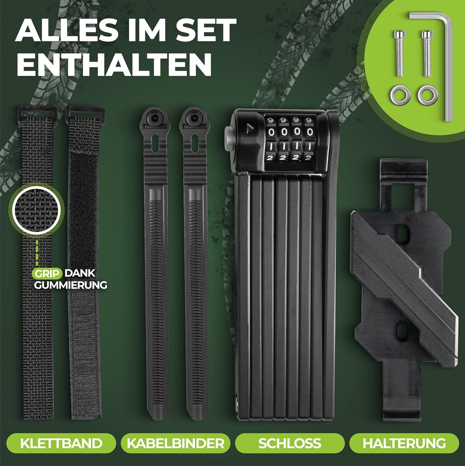 TITANLOCK Bicycle Lock Folding Lock Anti-Theft [Individual Pin] Combination Lock Quick + Easy Assembly Rustproof Security Level 10/10 image number 4