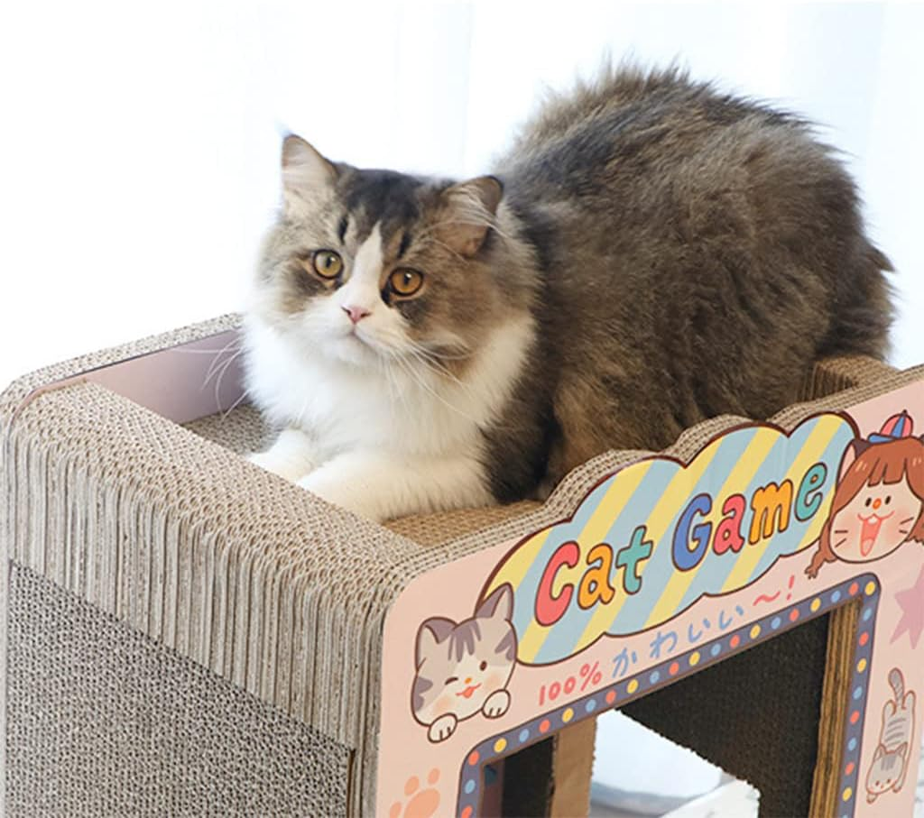 Play Unique Cat Tree Corrugated Cat Scratch Board, Scratch Resistant, Large Space Cat Furniture for Indoor Cats Play and Rest Rest image number 2