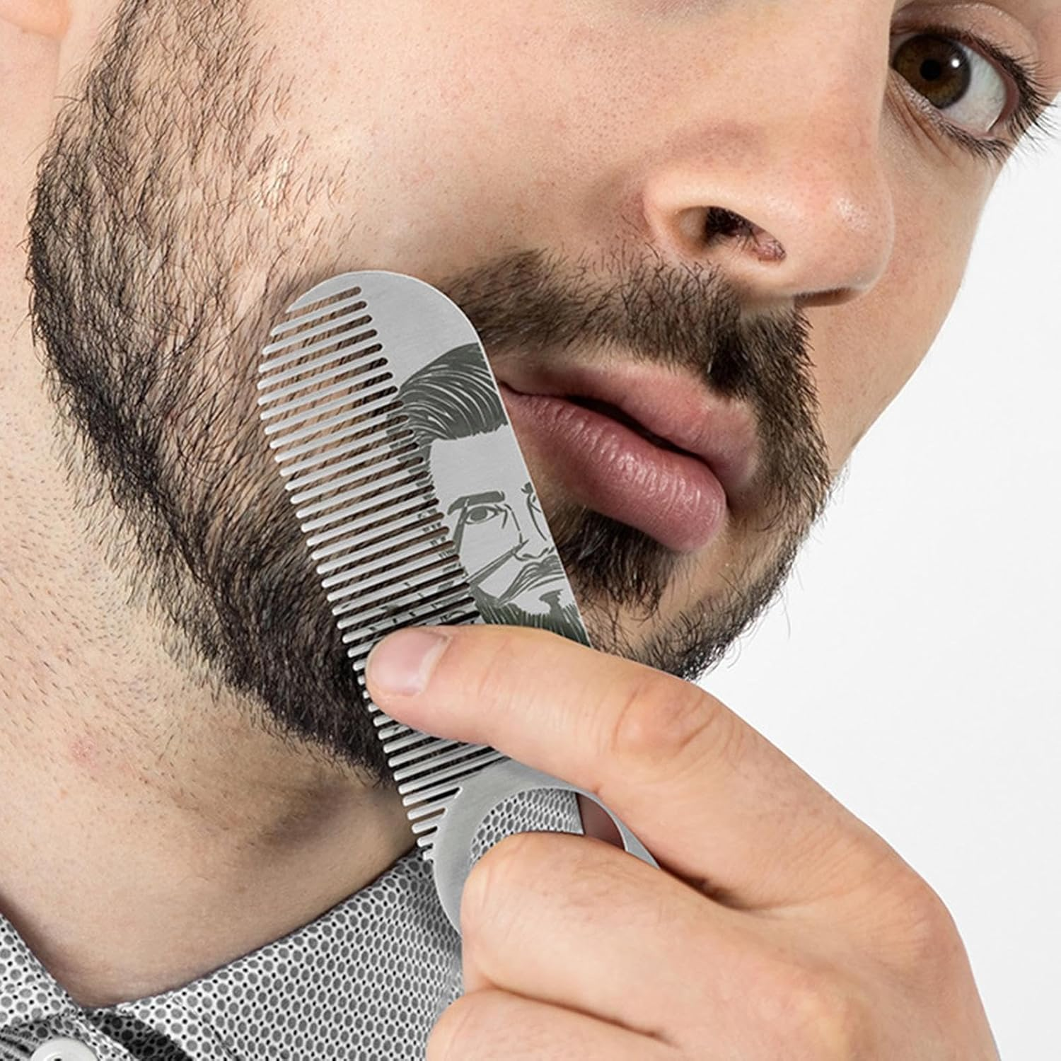 Small Beard Comb | Fine Tooth Mustache Brush | Ergonomic Hair Detailing Brush, Portable Men Accessories Styling Tools for Travel Home Outdoor