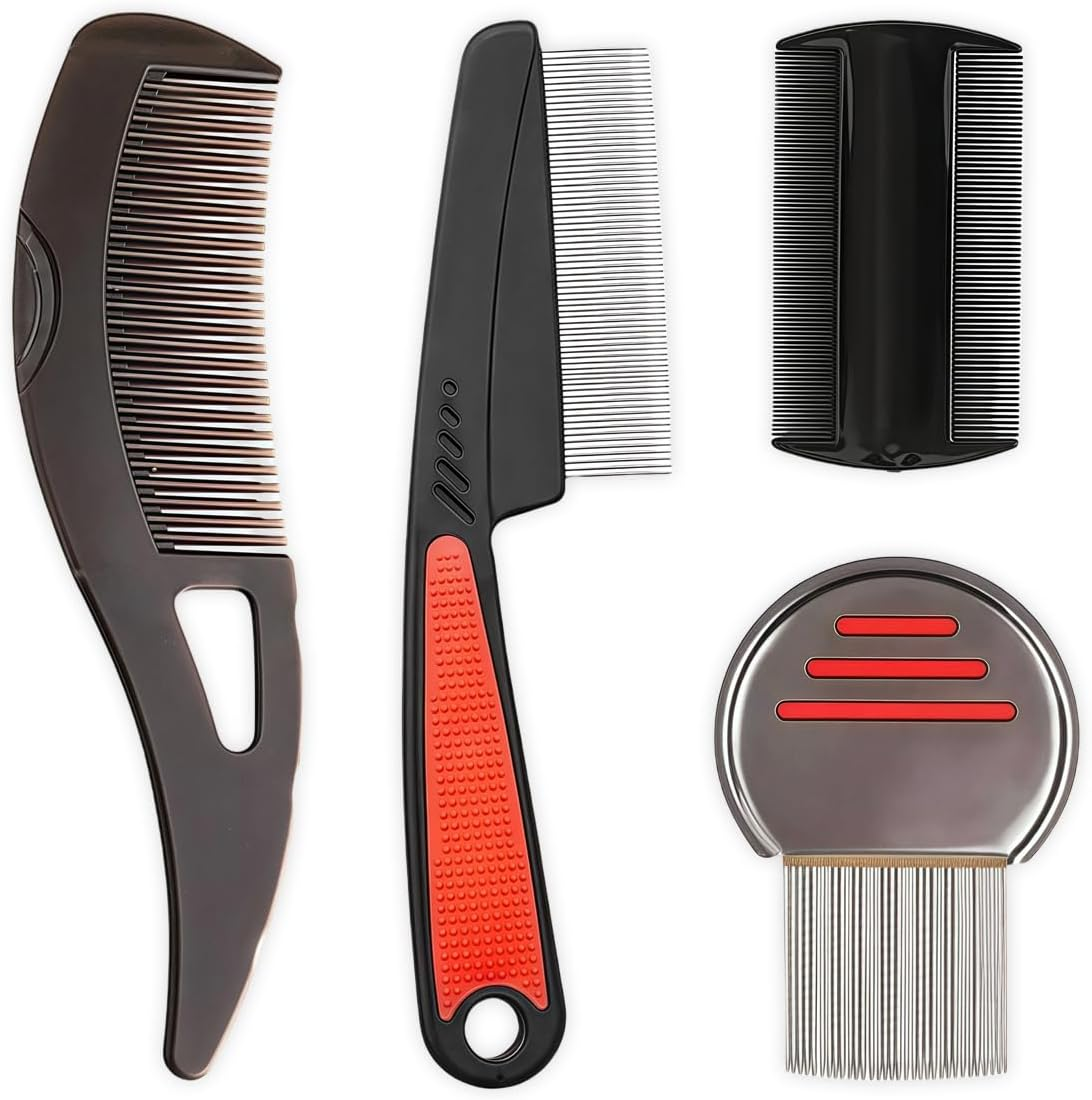 Glamifyr Dandruff Comb, Anti-Dandruff Comb, Stainless Steel Fine Tooth Dandruff Remover, Scalp Comb, for Children, Adults, Pack of 4 image number 5