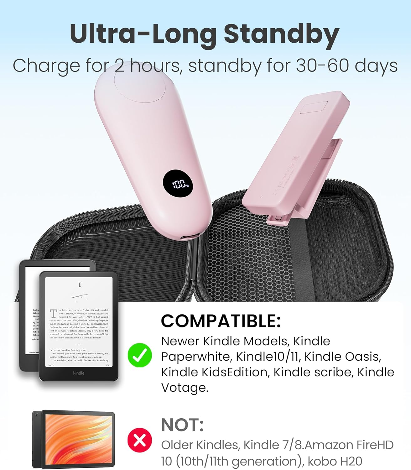 Tablet Pillow Stand with Kindle Page Turner for Reading in Bed, 360&deg;Adjustable Ipad Holder with Snack Bowl, Compatible with 4.7''-13''Kindle Accessories/Paperwhite/Ipad/Iphone/Samsung, Pink image number 5