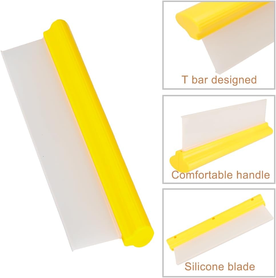 12-Inch Silicone Car Squeegee - Automotive Water Wiper for Drying, Flexible T-Bar Water Blade for Windshield, Glass, Window, Mirror, Bathroom image number 1