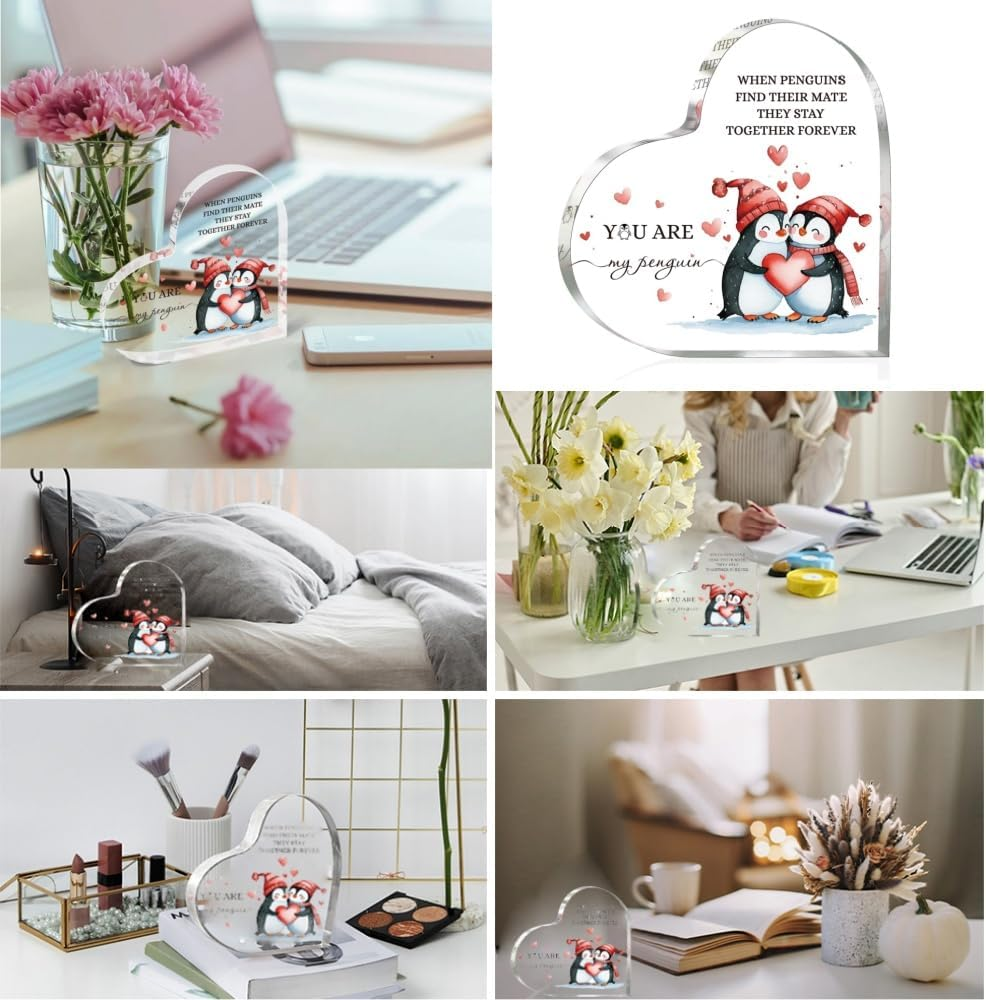 Valentines Day Gifts for Him Her, Anniversary Acrylic Keepsake 5.1 * 5.1 in Boyfriends Girlfriends Gifts Husband Wife Valentines Anniversary Wedding (Heart) image number 1